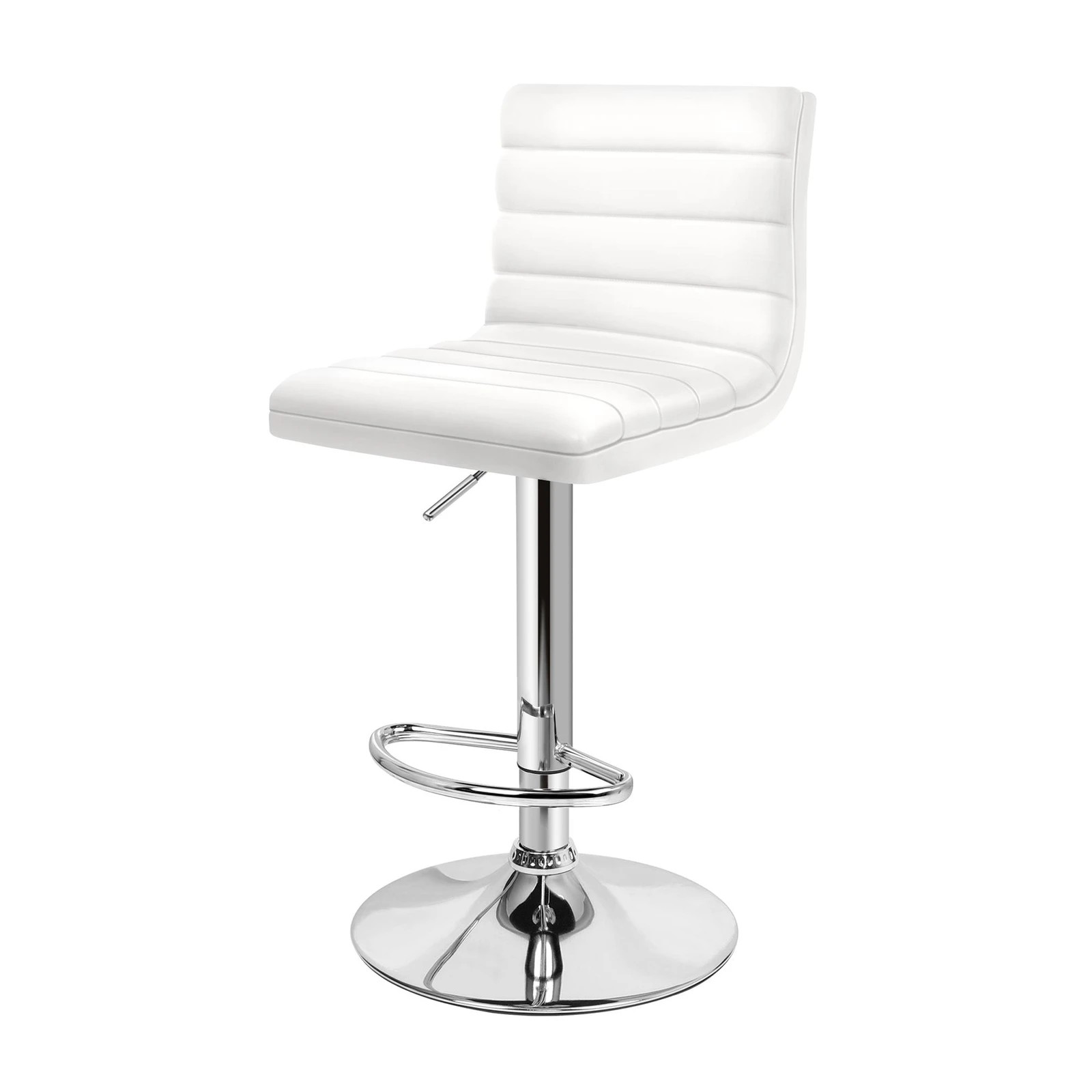 3 Alfordson 4x Bar Stools Ruel Kitchen Swivel Chair Leather Gas Lift - White, 3 of 6