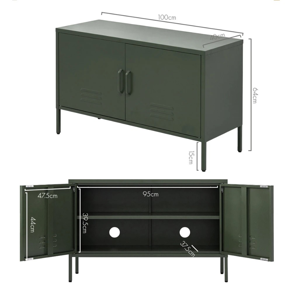 3 Artiss Buffet Sideboard Metal Cabinet - Green, 3 of 7