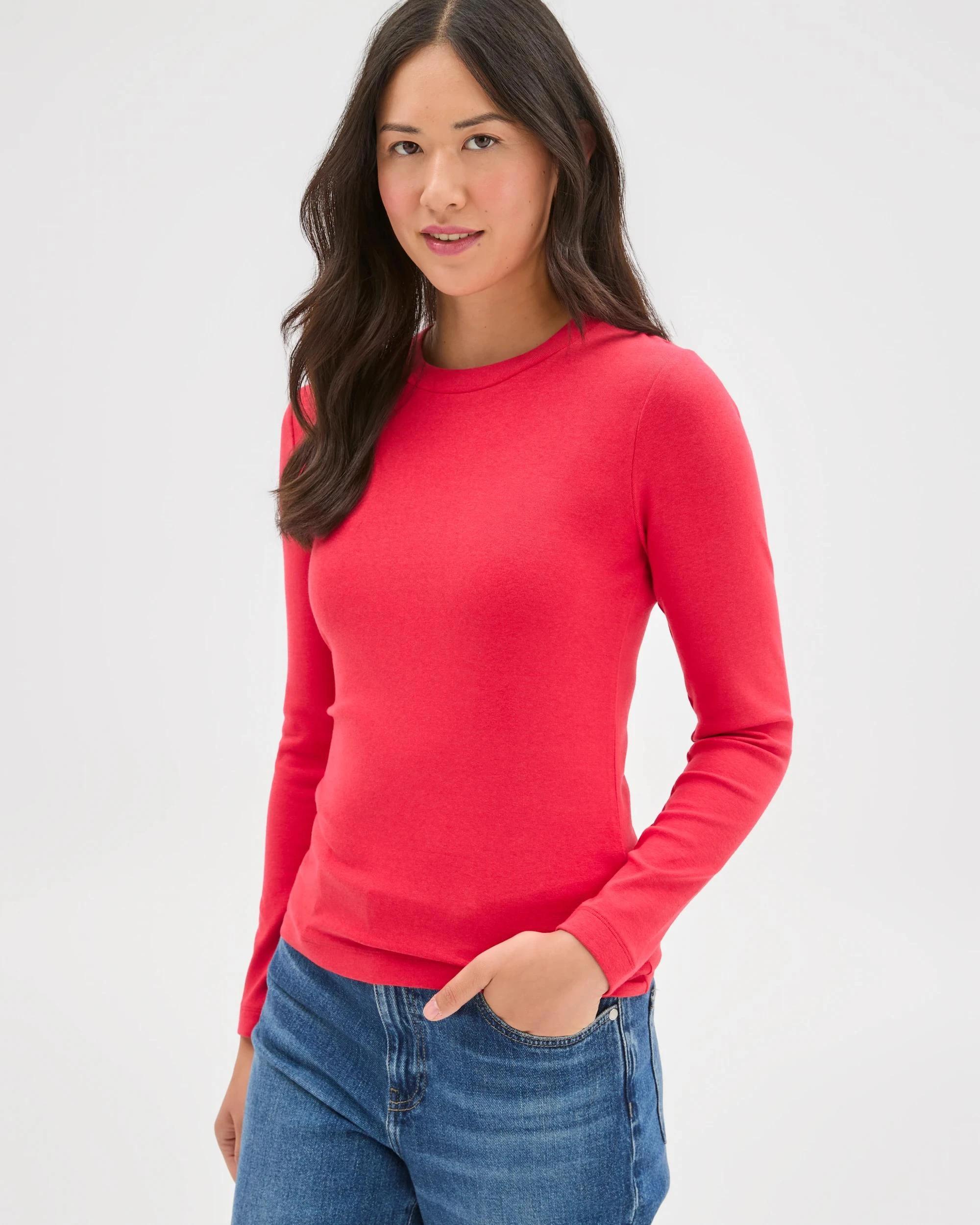 3 Target Woman Soft Touch Long Sleeve T-Shirt TRUE RED, 3 of 7