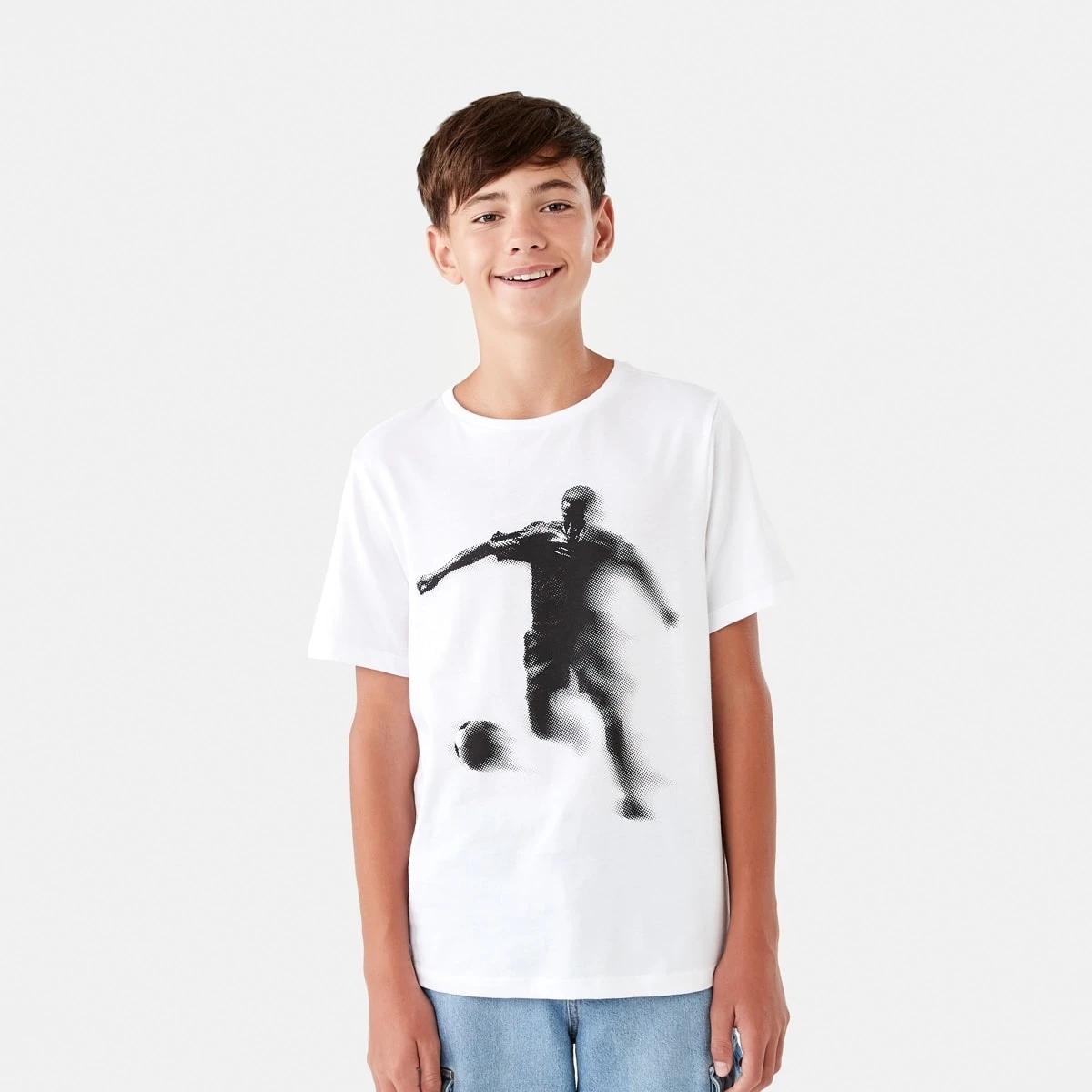 1 Short Sleeve Print T-shirt Wht Photop, 1 of 8