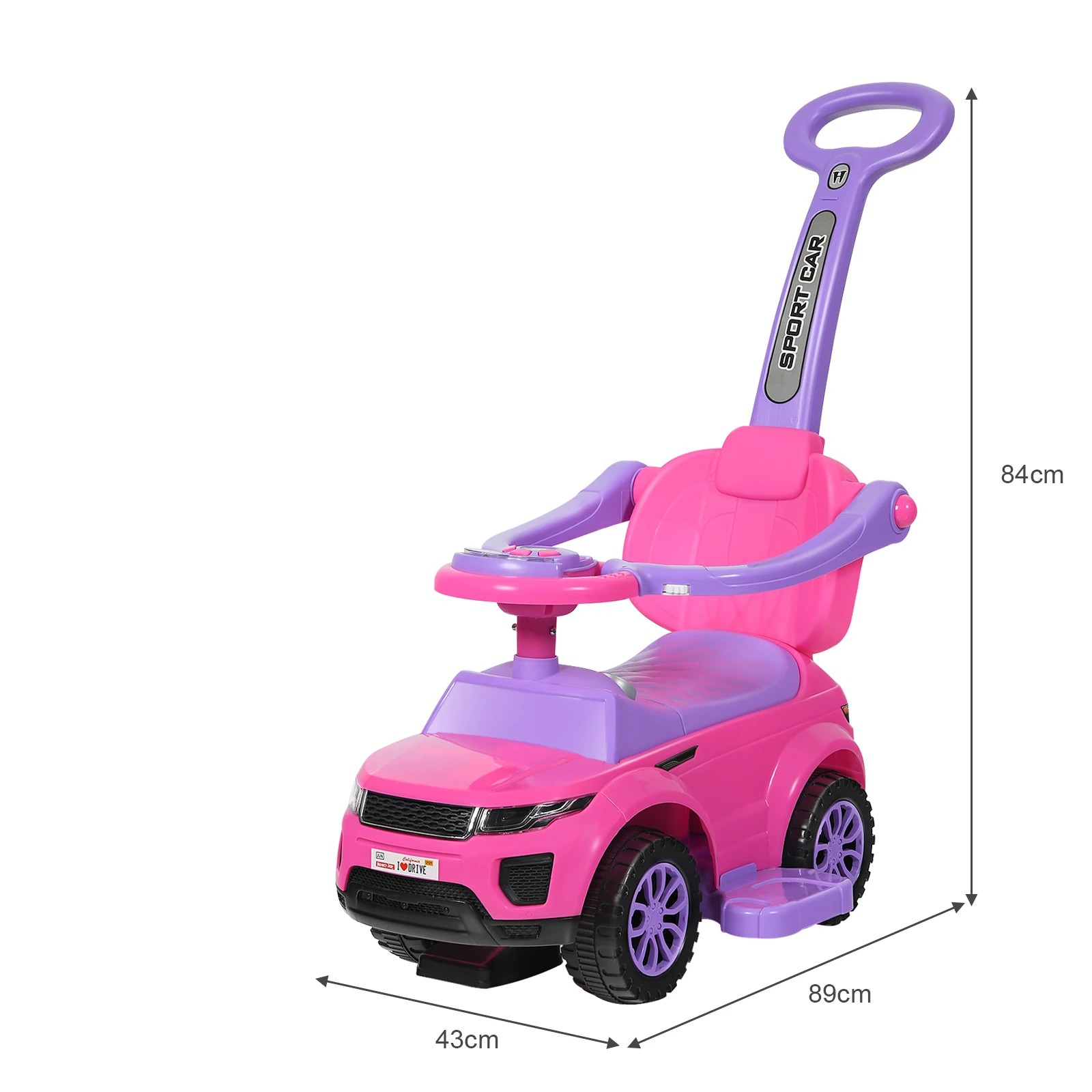 5 Costway Kids Ride On Push Car Sliding Car Toy - Pink, 5 of 5