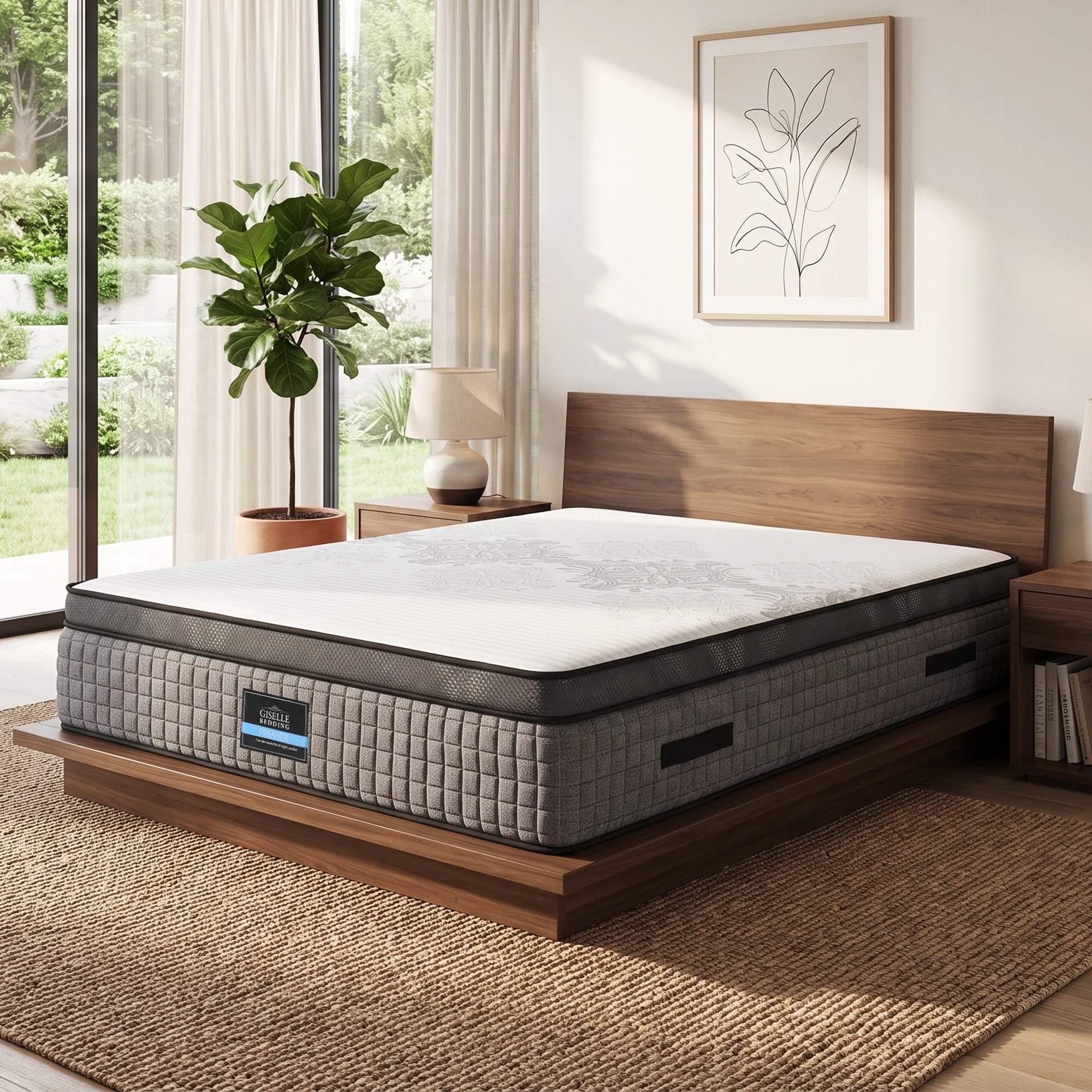1 Giselle Bedding Mattress 37cm Dual-Zone Flippable Cool Gel Memory Foam - King Bed - Grey, 1 of 10