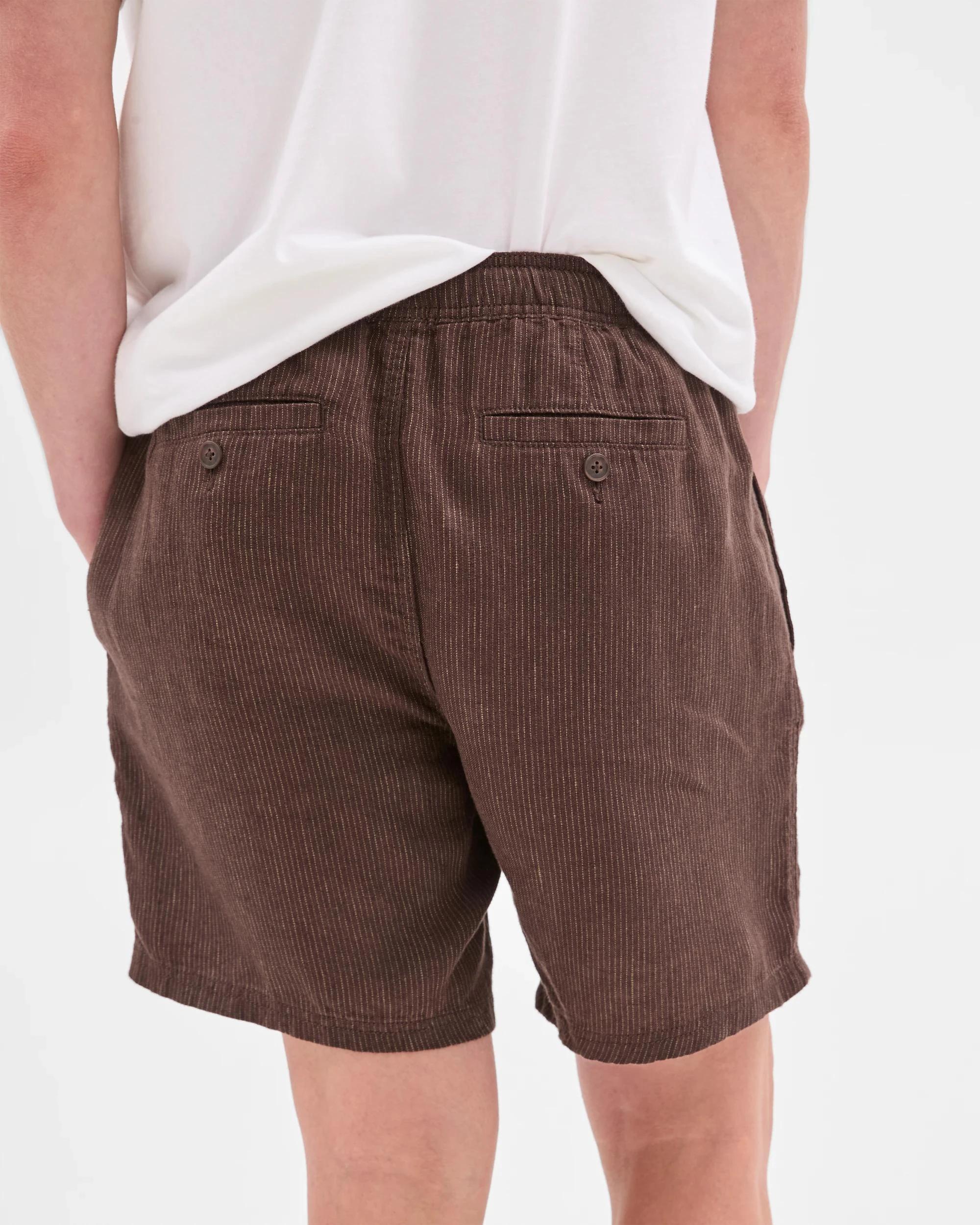 5 Target European Linen Stripe Shorts CHOCOLATE, 5 of 5