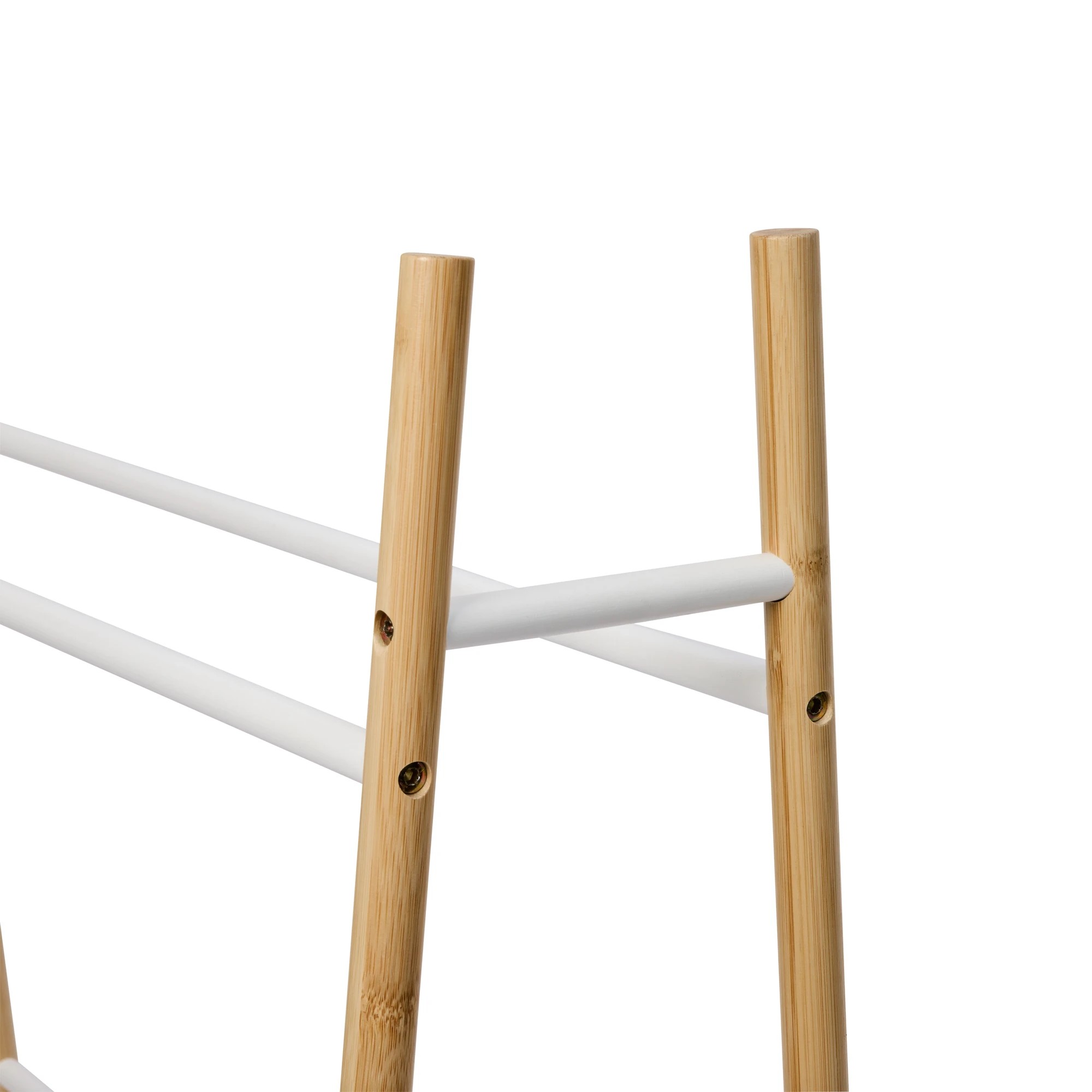 6 Bamboo and White Towel Rack, 6 of 6