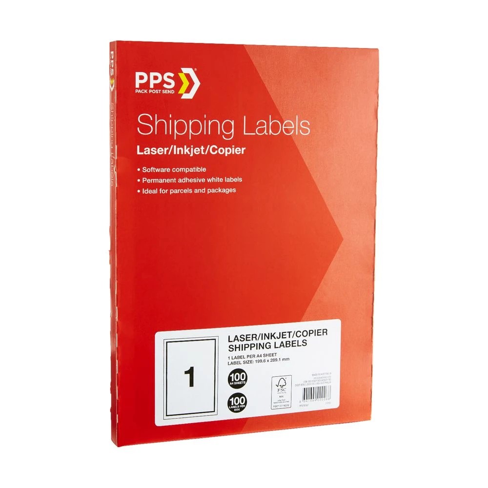 3 PPS Inkjet Laser Shipping Labels 1UP A4 100 Sheets, 3 of 3