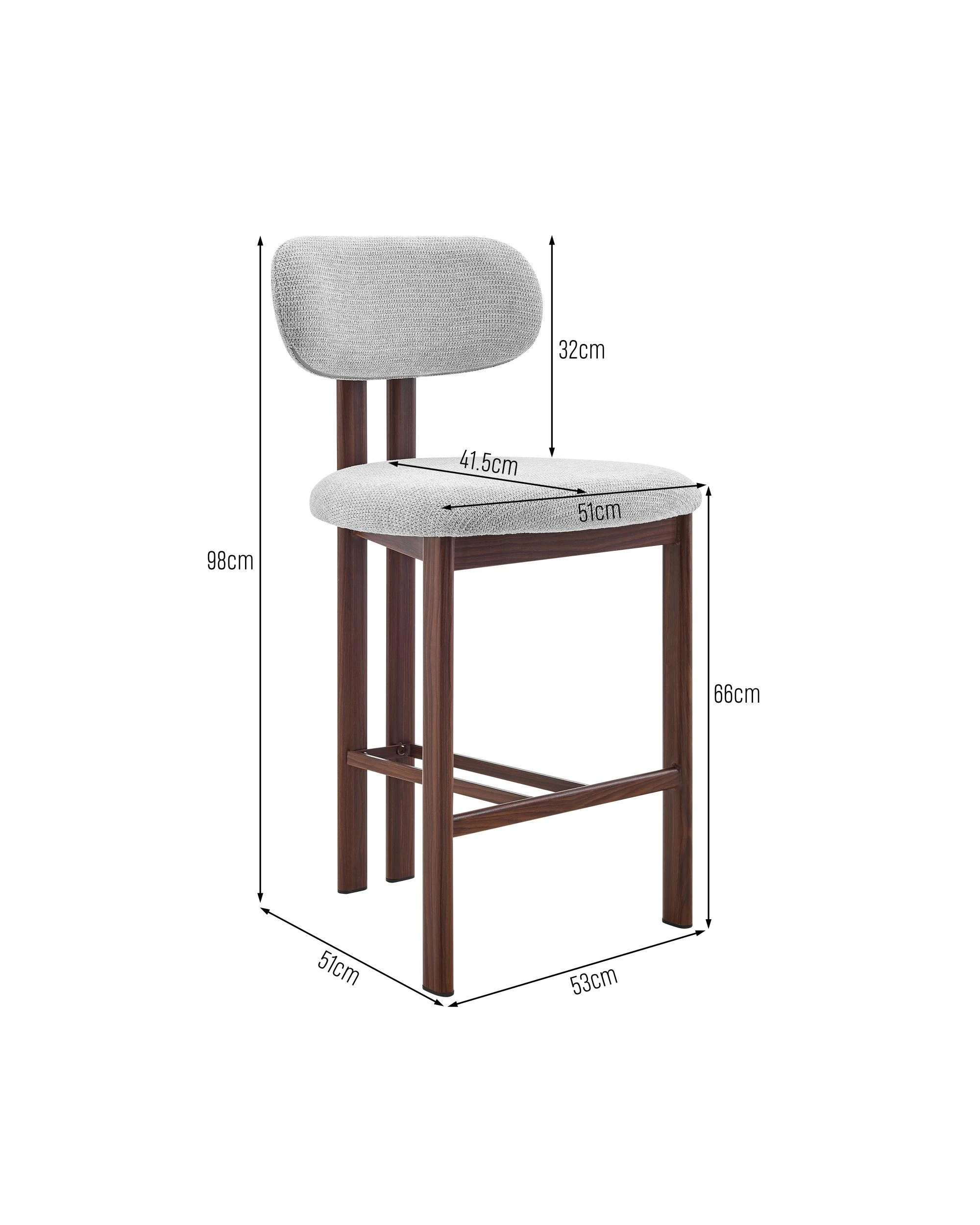 9 Kodu Dining Stools Pair (Set of Two) Grey and Walnut, 9 of 9
