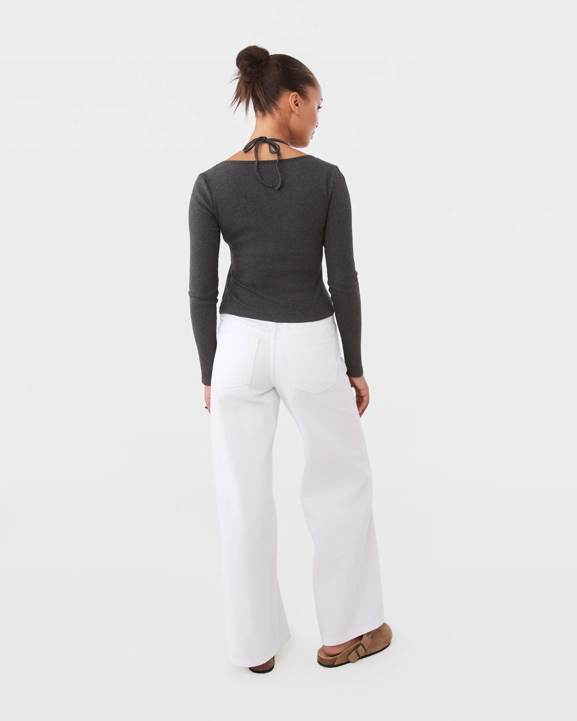 6 Low Rise Wide Leg Jeans White, 6 of 9