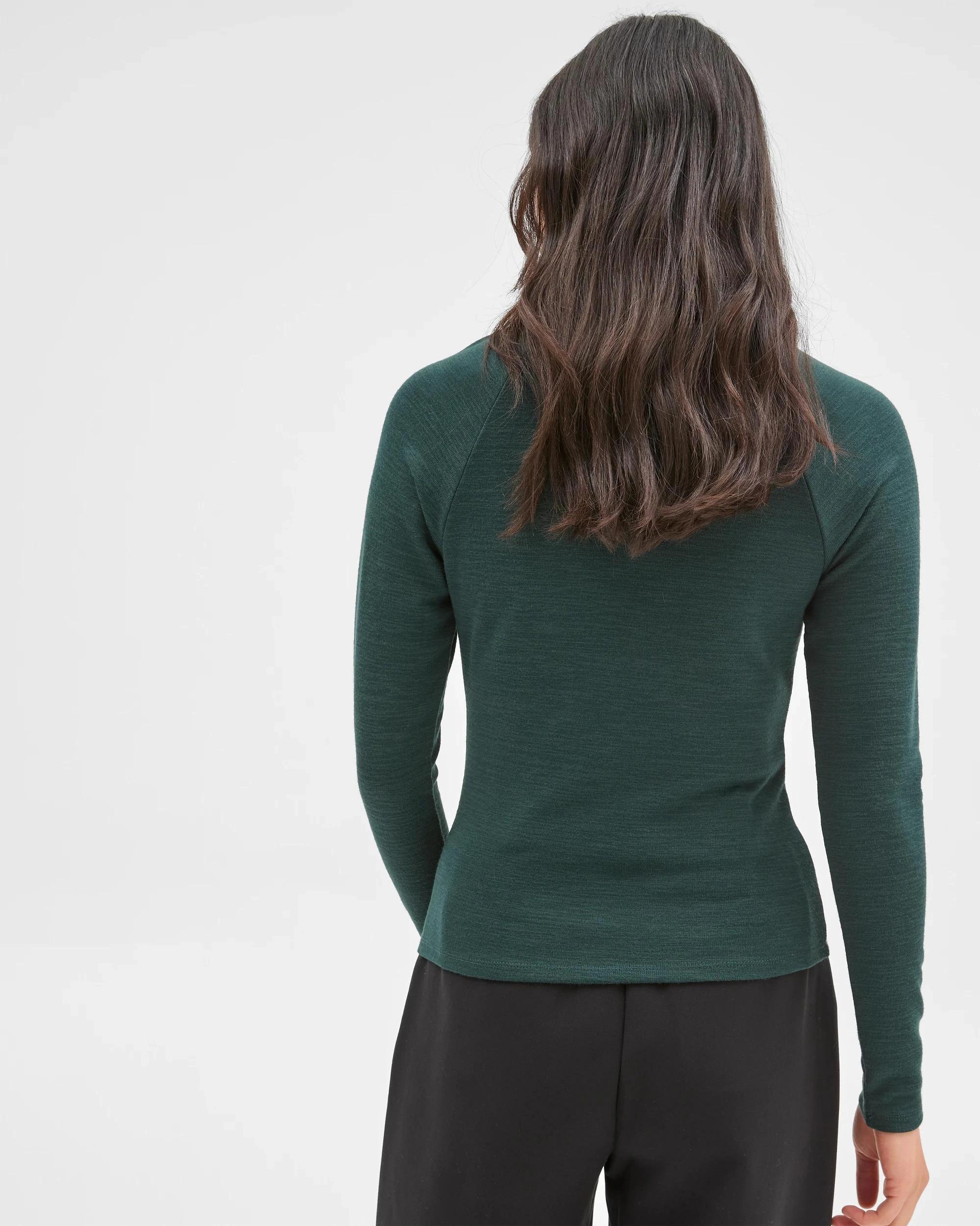 6 Preview Long Sleeve High Neck Drape Top MID JADE, 6 of 6