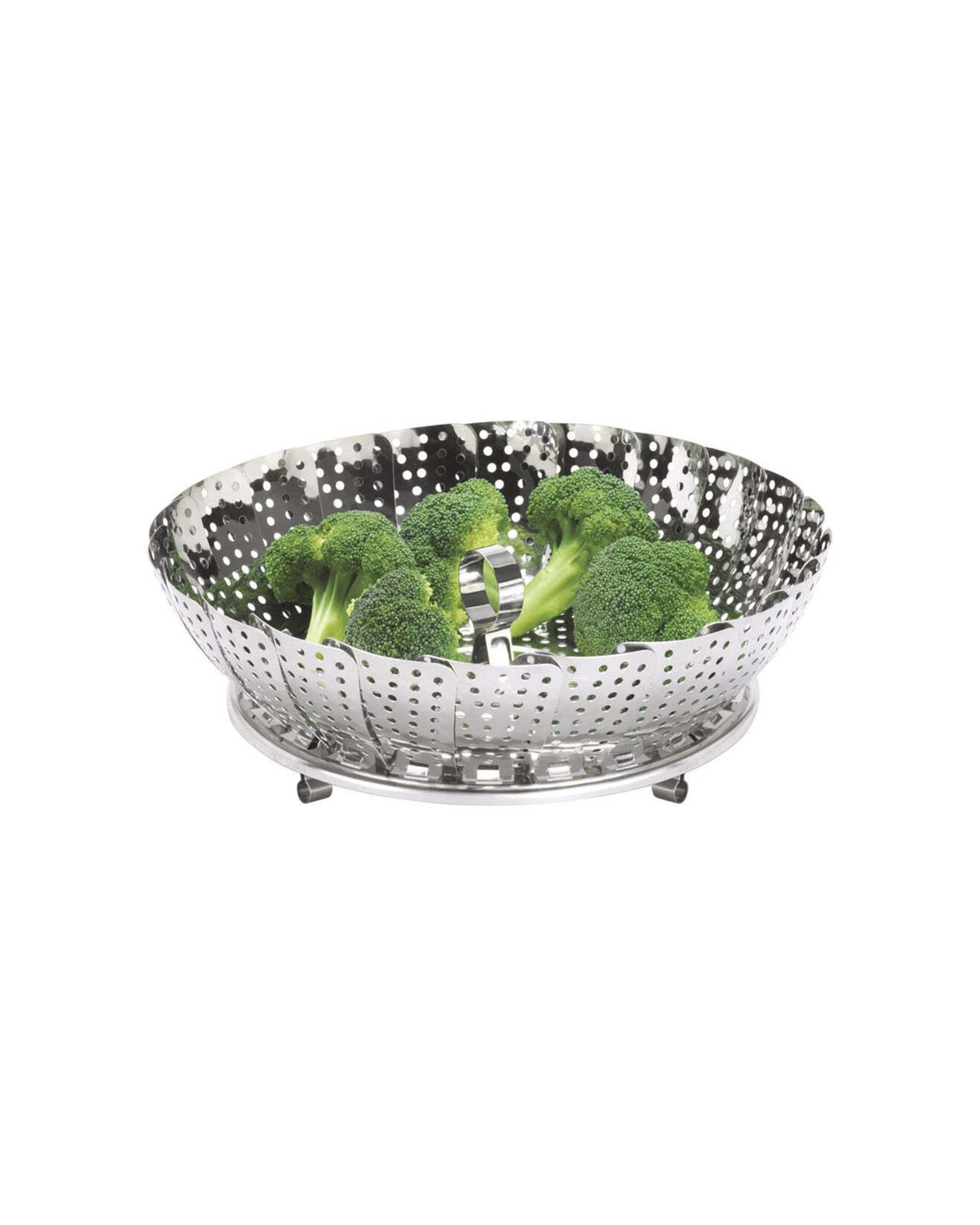 1 Avanti 28cm Foldable Stainless Steel Steamer Basket With Handle For Pans - Silver, 1 of 1