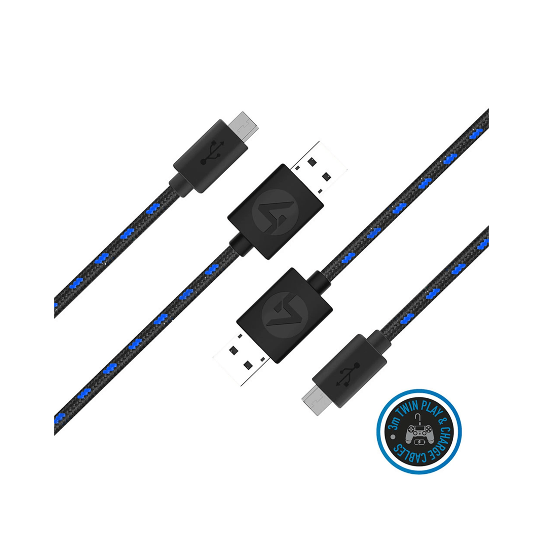 2 4Gamers PS4 3m Superfast Play and Charge Cable Twin Pack, 2 of 7