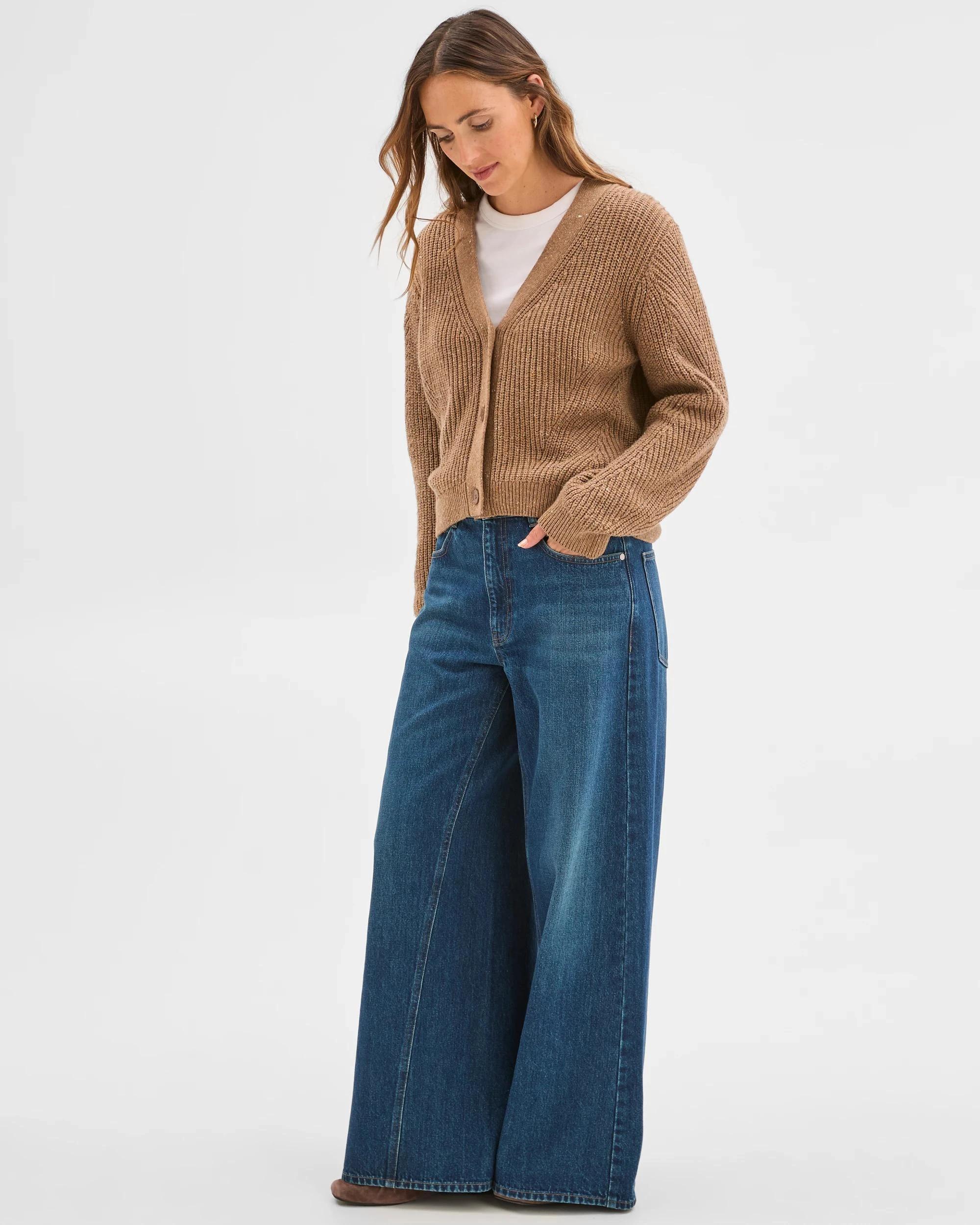 3 Target Woman Australian Cotton Blend V-Neck Knit Cardigan PARTRIDGE, 3 of 8