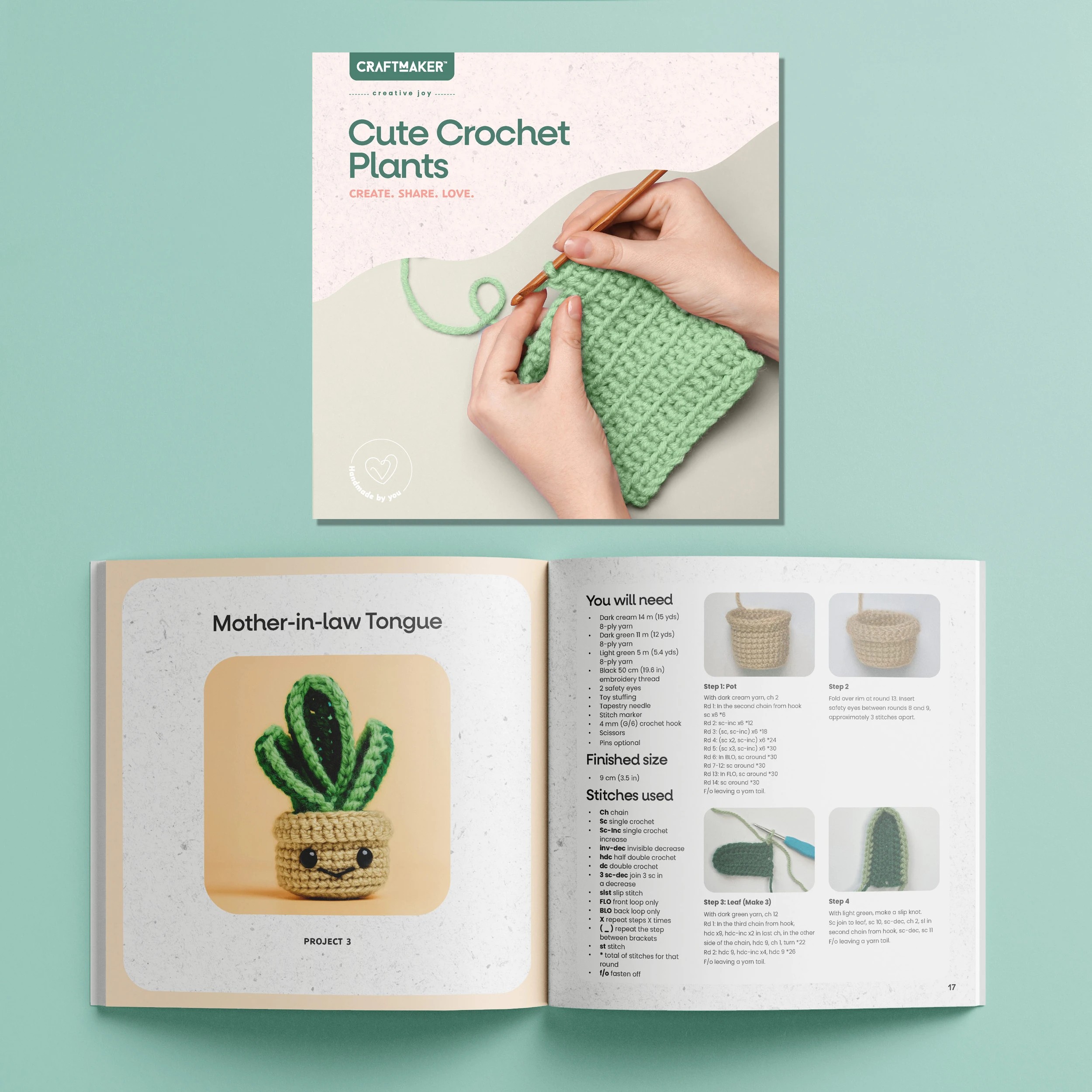 4 Craft Maker Cute Crochet Plants Kit, 4 of 6