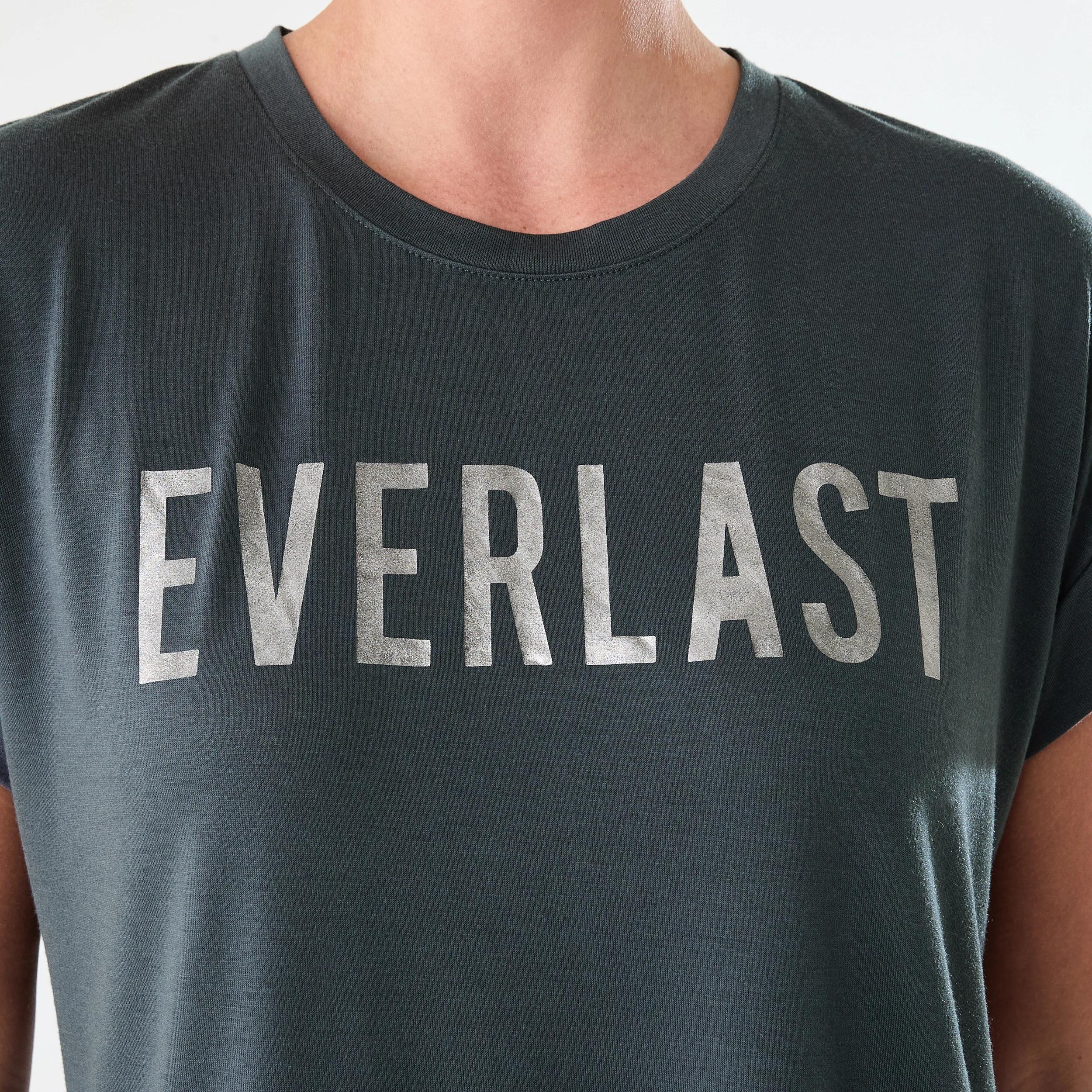 5 Everlast Womens Relaxed Longline T-shirt EVERLAST COLLEGIATE CHARCOAL, 5 of 6