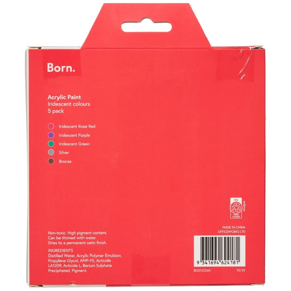 3 Born Acrylic Paints 60mL Iridescent Colours 5Pk, 3 of 4