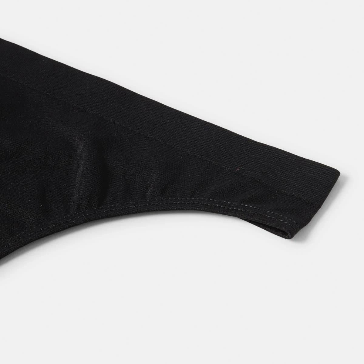 6 Ultra Smooth Seamfree G-String Briefs BLACK, 6 of 6