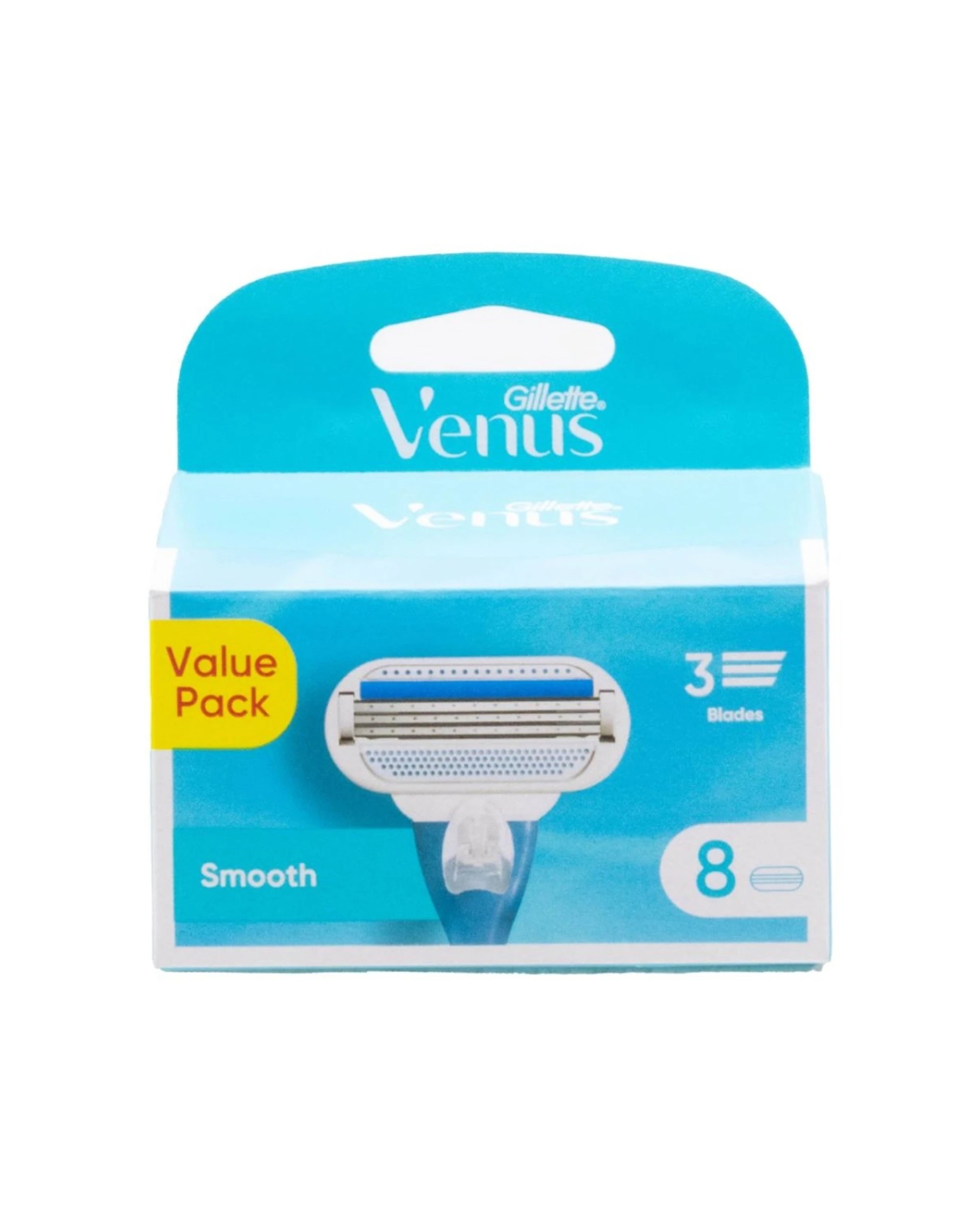 2 Gillette 4x 8pc Venus 3 Blade Razor Cartridges Smooth Value Pack Womens 32 Cartrid - Blue, 2 of 3
