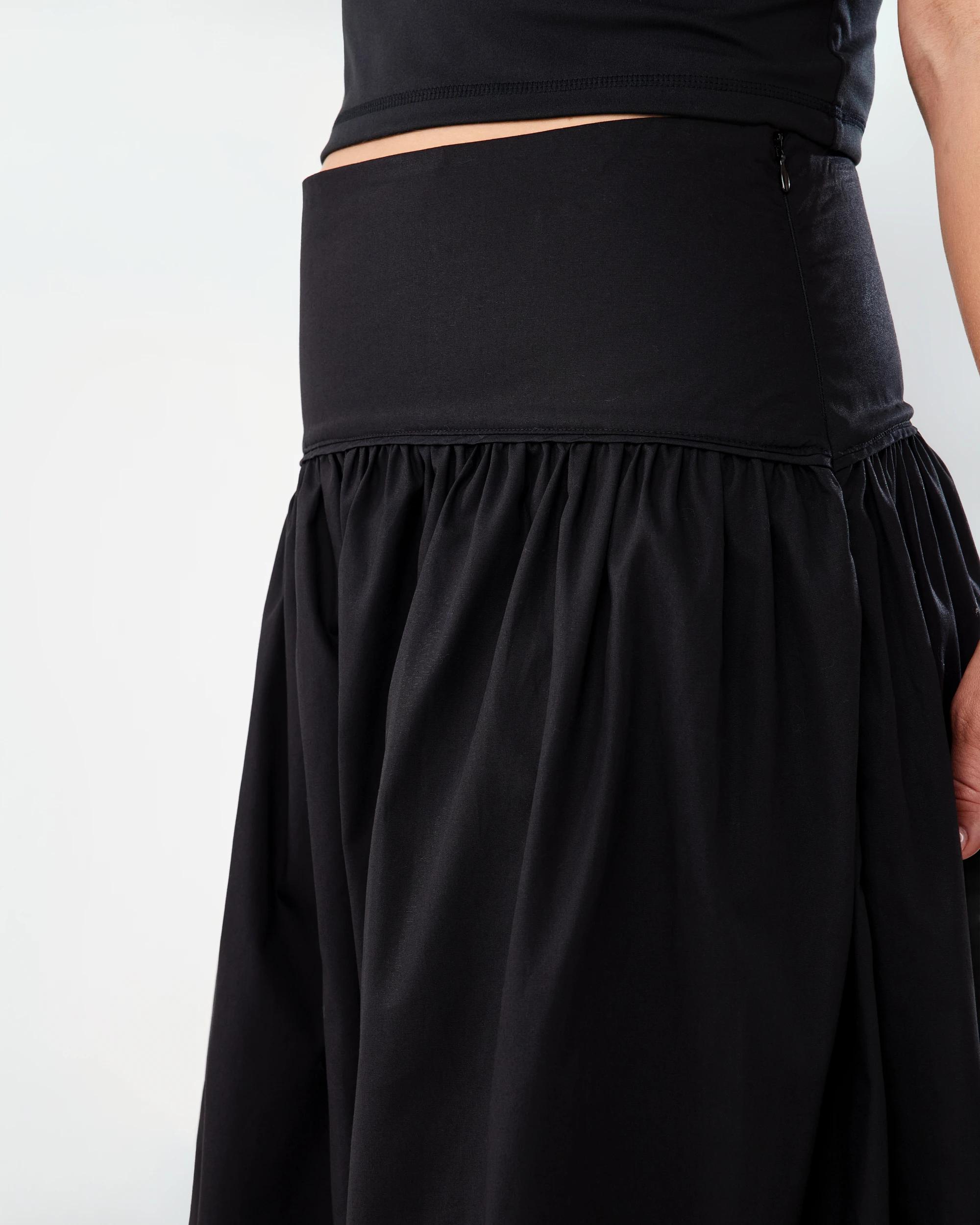4 Yoke Maxi Skirt Black, 4 of 4