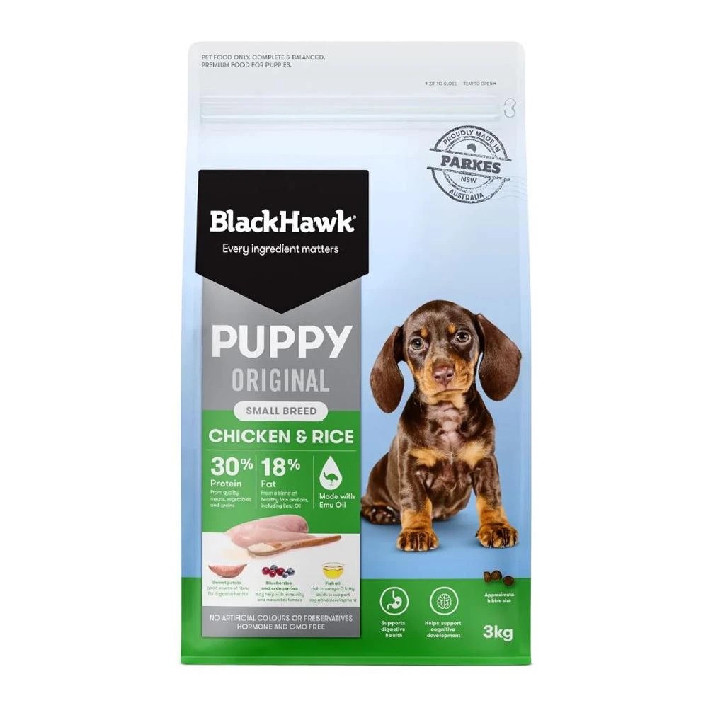 1 Black Hawk Puppy Chicken & Rice Small Breed Dry Dog Food 3kg, 1 of 9