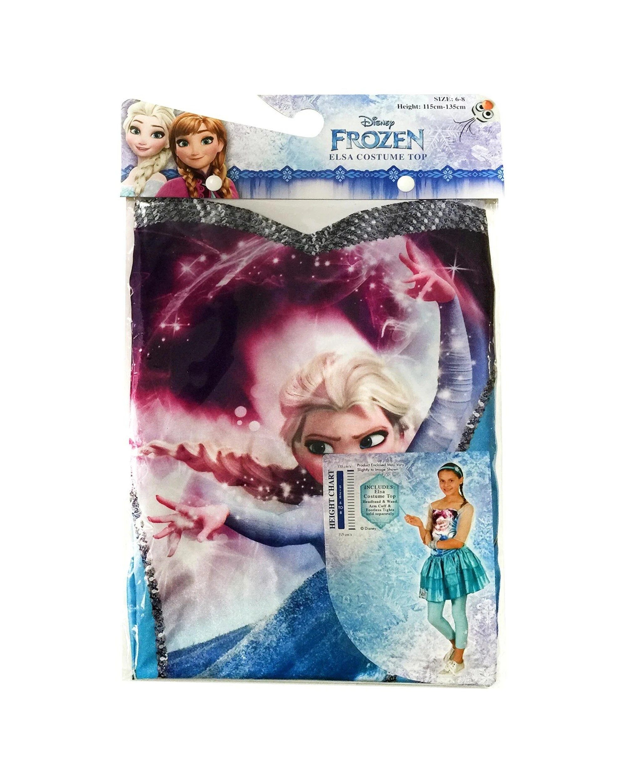 3 Disney Elsa Princess Frozen Kids Girls Top Size L - Blue, 3 of 3