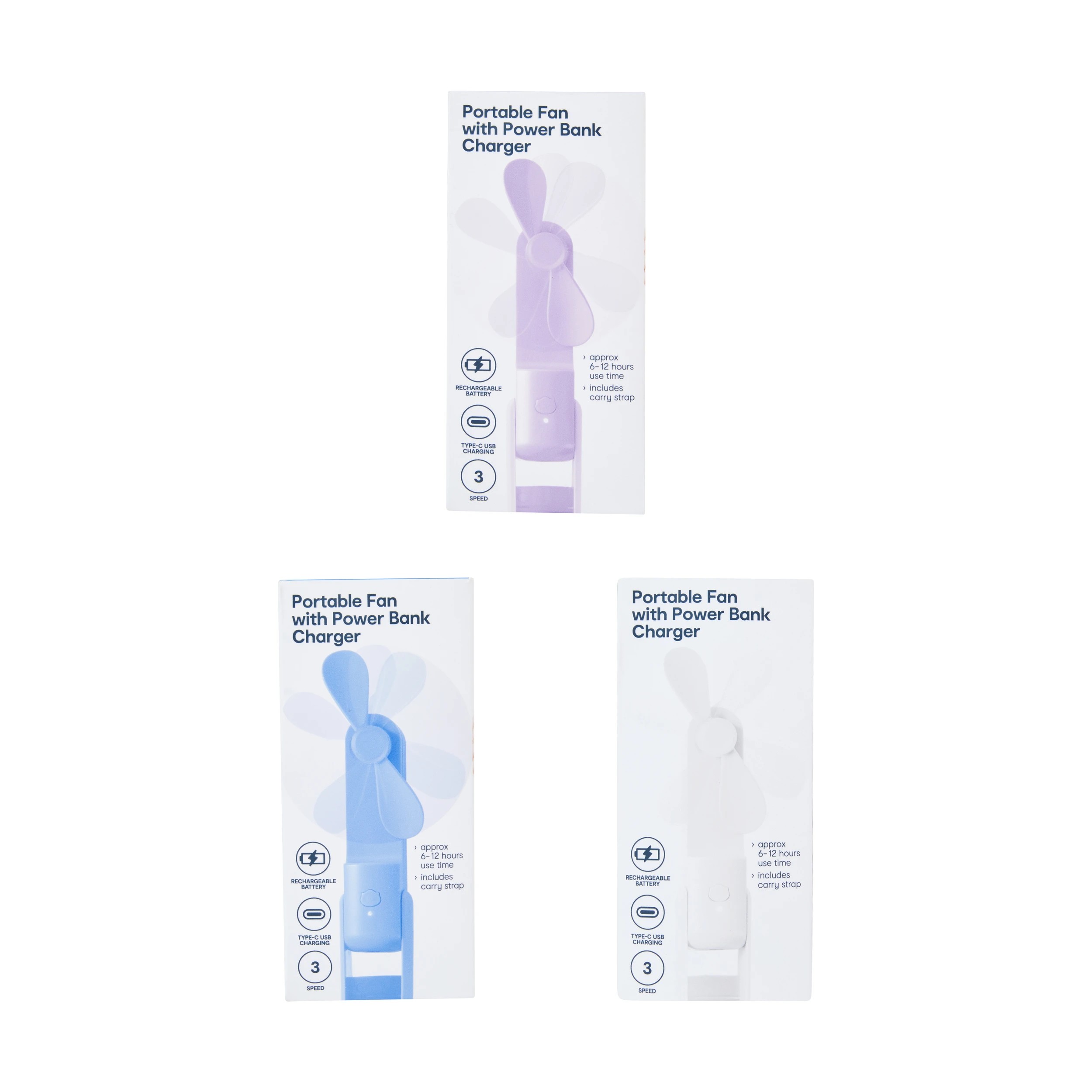 10 Portable Fan with Power Bank Charger - Assorted, 10 of 10