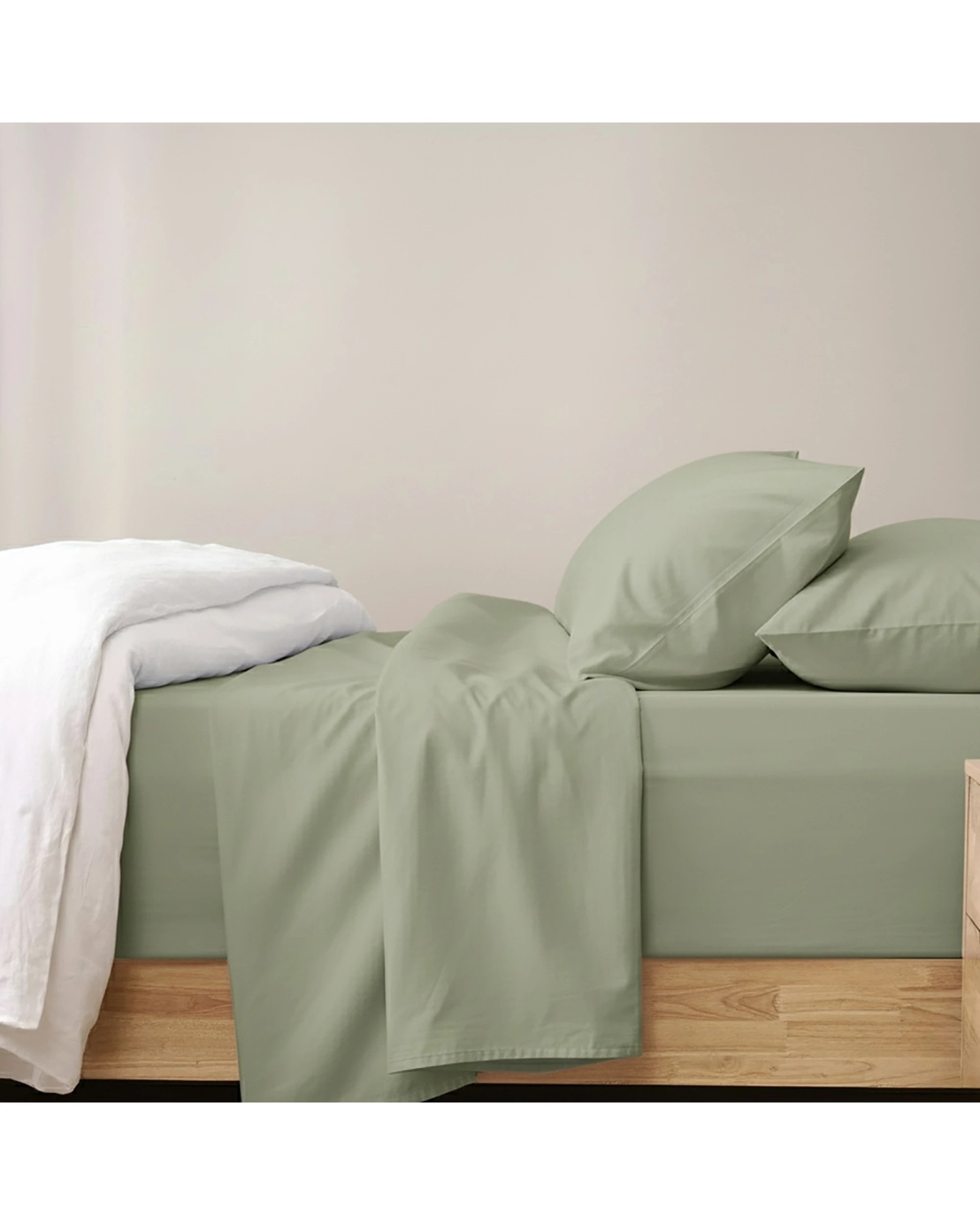 1 KG Linen 400TC Egyptian Cotton Sheet Set With Pillowcases Long-Staple Sateen - Single Bed - Green, 1 of 6