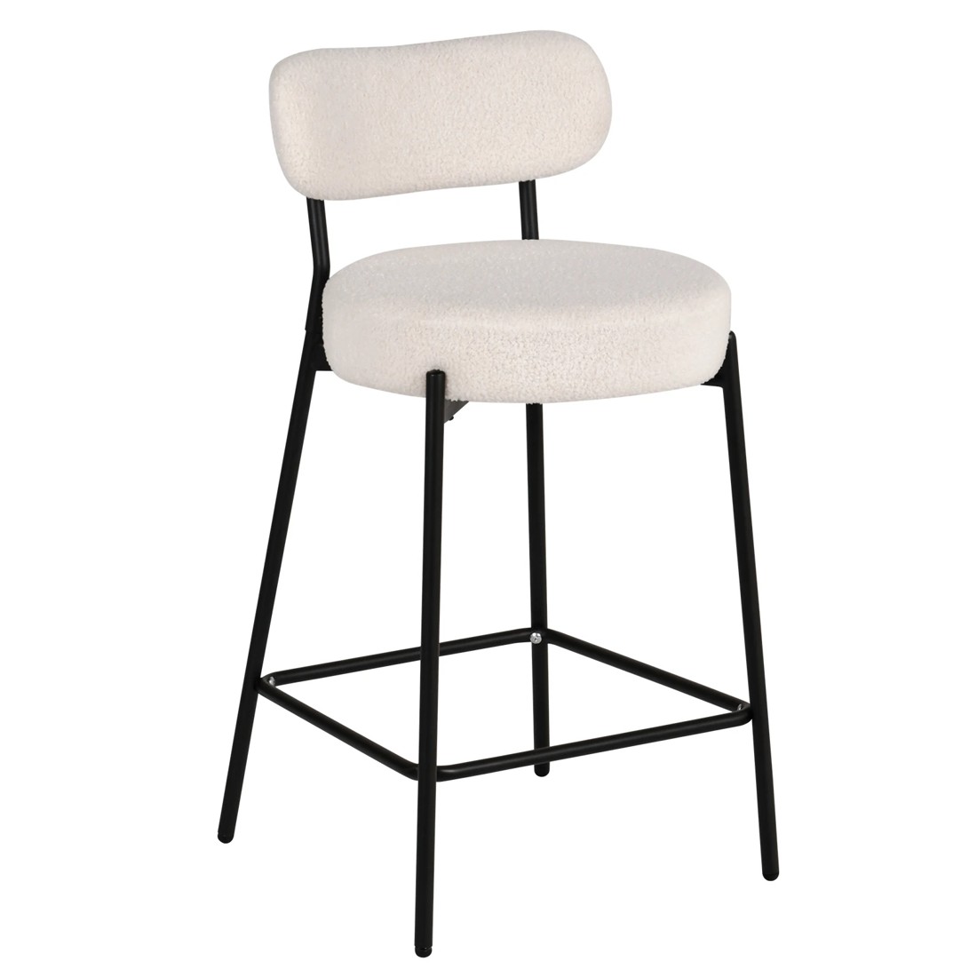 2 Advwin Bar Stools Set of 2 Boucle Kitchen Counter Stools, 2 of 10