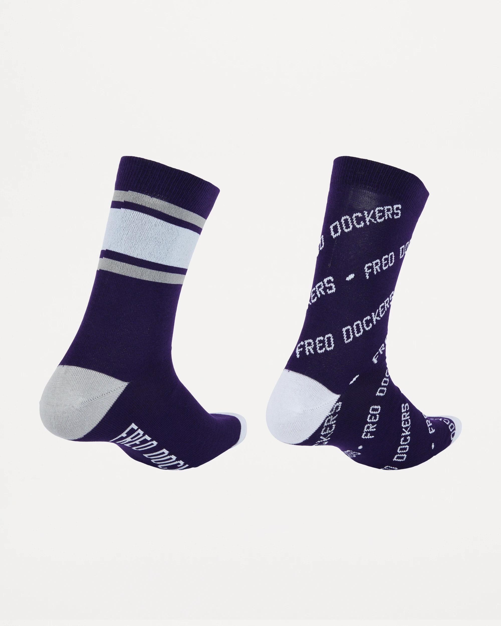 2 2 Pack Official AFL Adult Sock Set FREMANTLE, 2 of 3