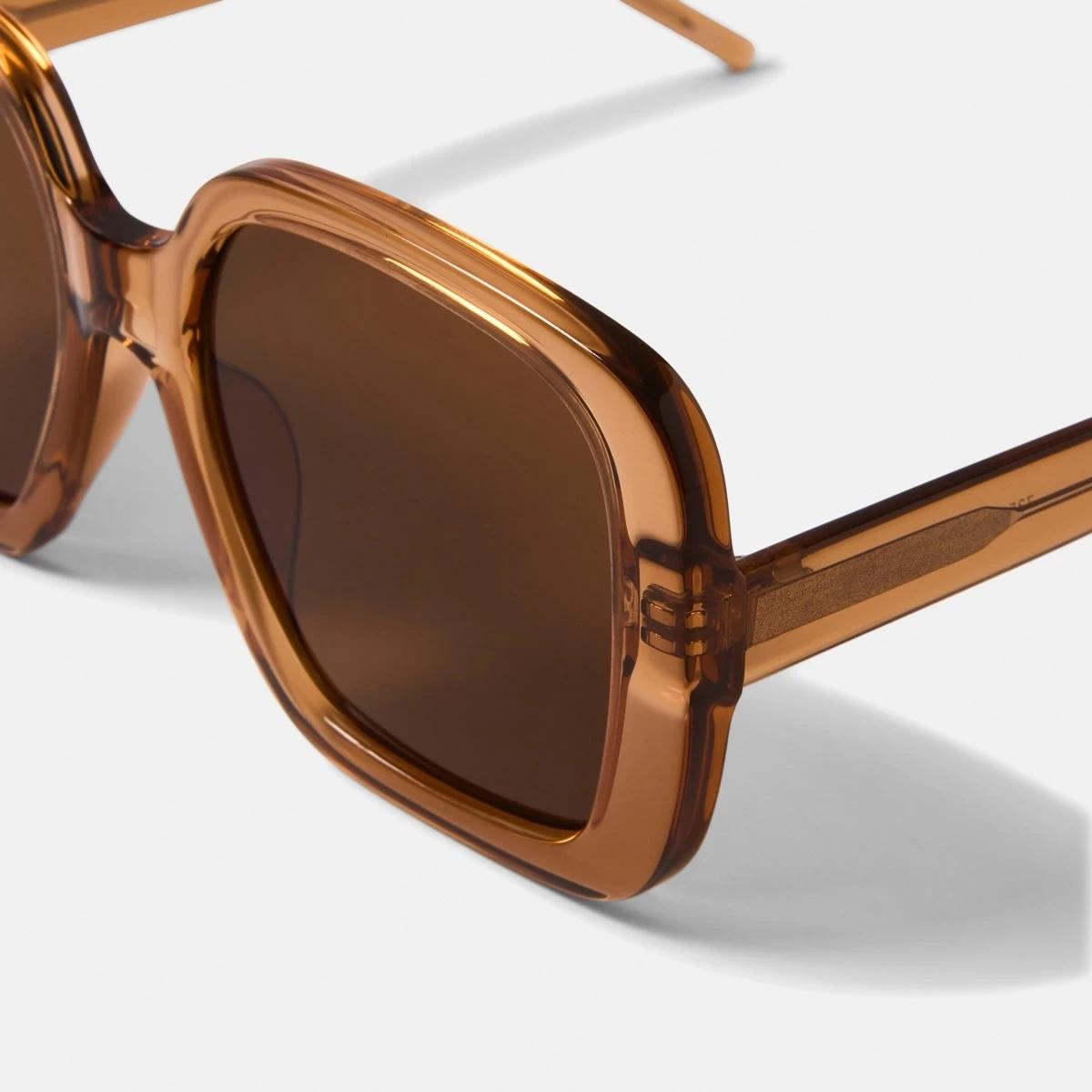 3 Womens Oversize Square Sunglasses TRANSLUCENT BROWN, 3 of 6