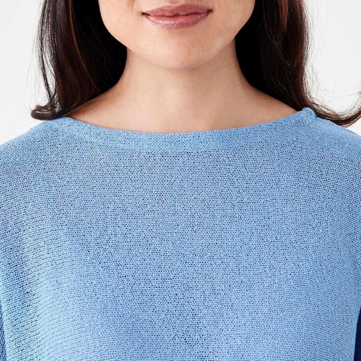 5 Open Knit Batwing Sleeve Jumper Cornflower, 5 of 5