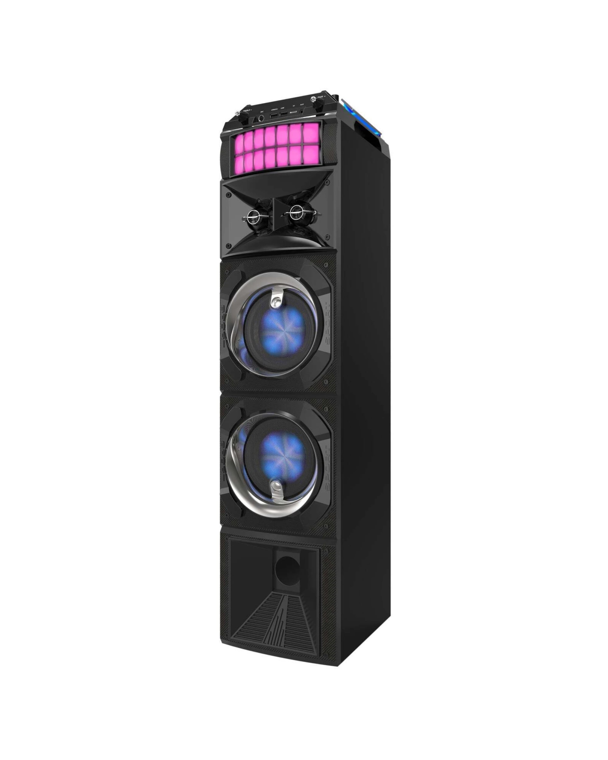 1 Lenoxx LED Stage Lights Portable Wireless Streaming Speaker with 80W RMS, 1 of 7