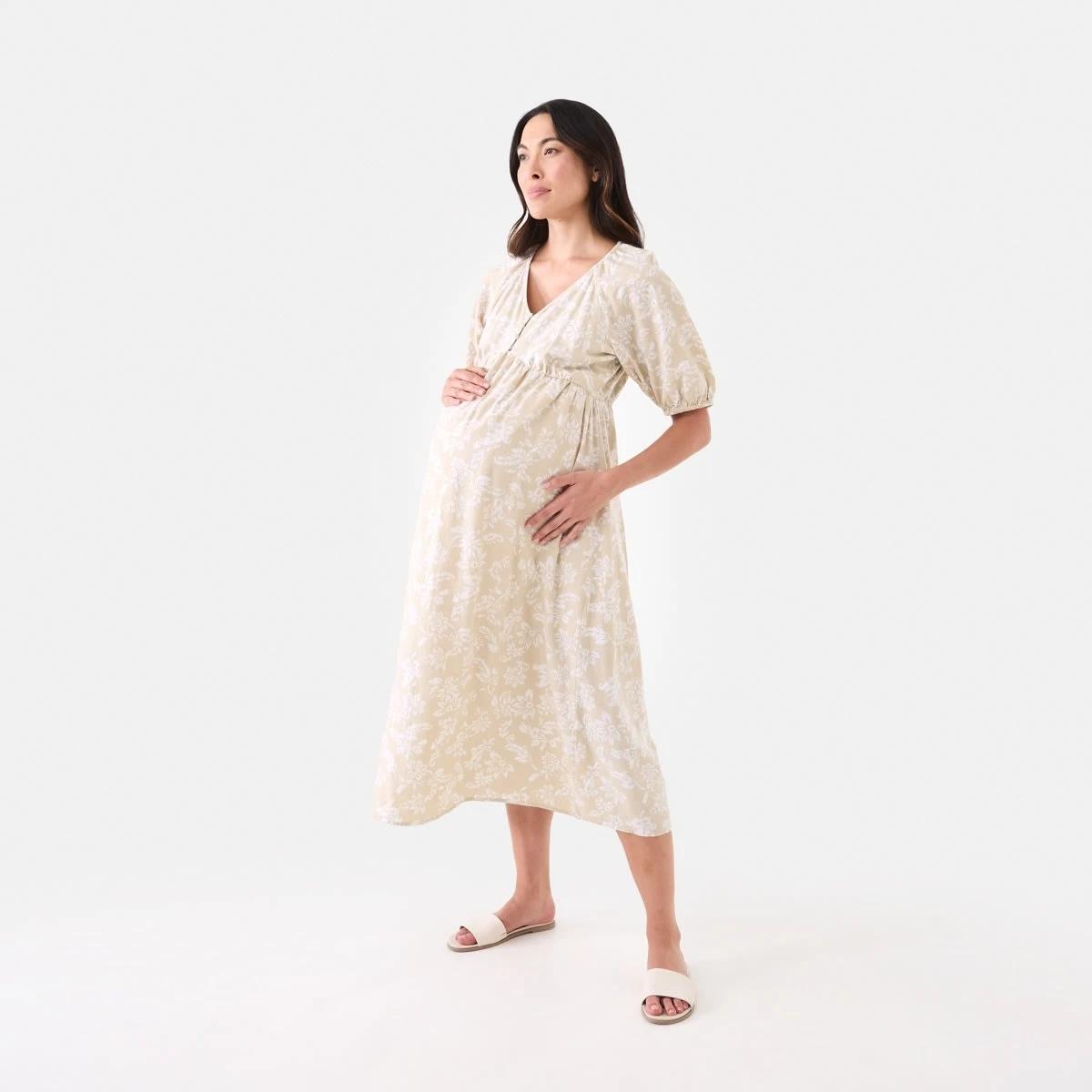 2 Maternity Short Sleeve Midi Dress Flrikat Bn, 2 of 6