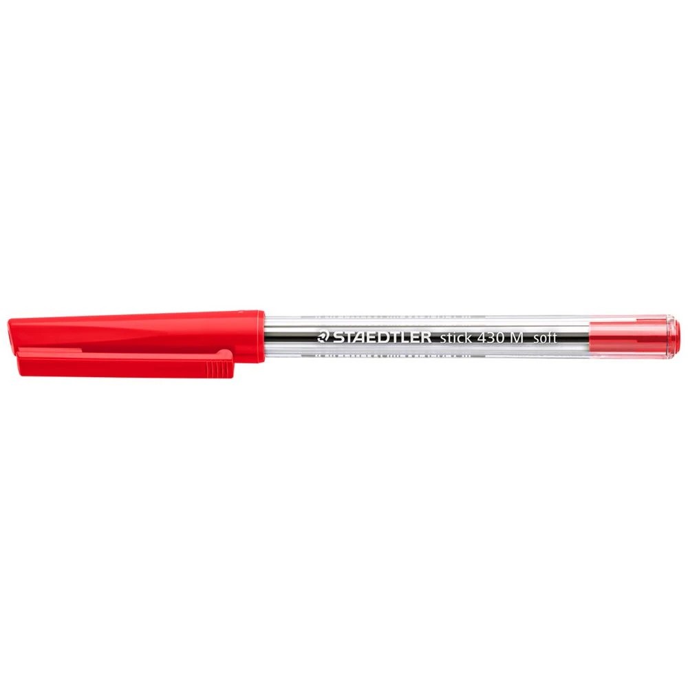 1 Staedtler 430 Medium Ballpoint Pen Red, 1 of 2