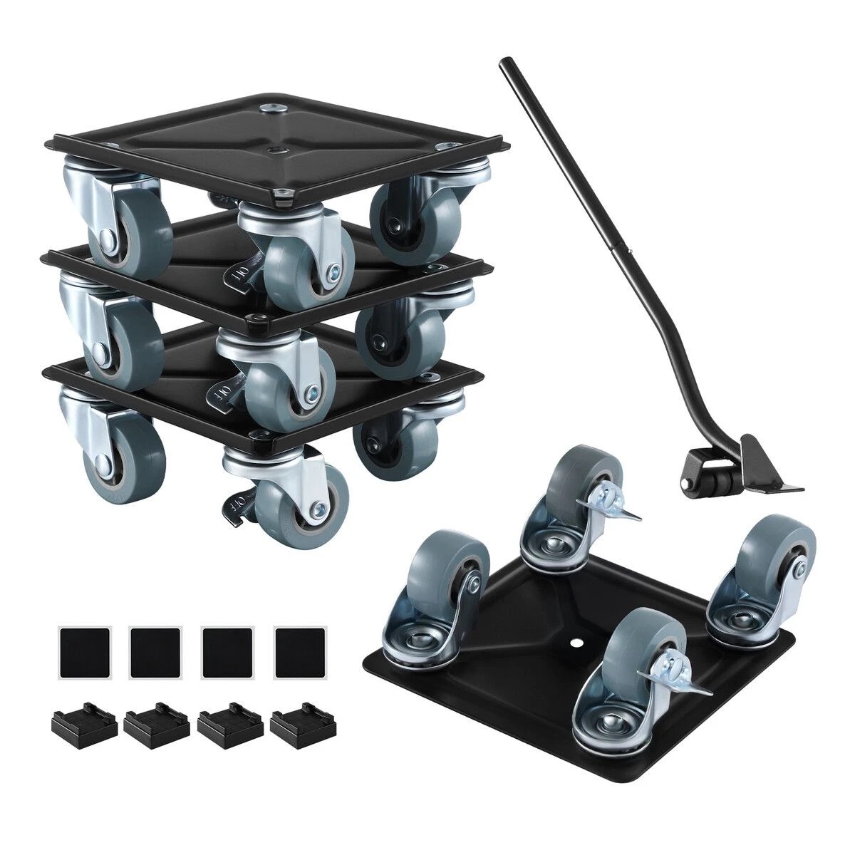 1 AUSWAY Furniture Moving Dolly 4 Wheel Mover Trolley Lifter Slider Tool Set, 1 of 1