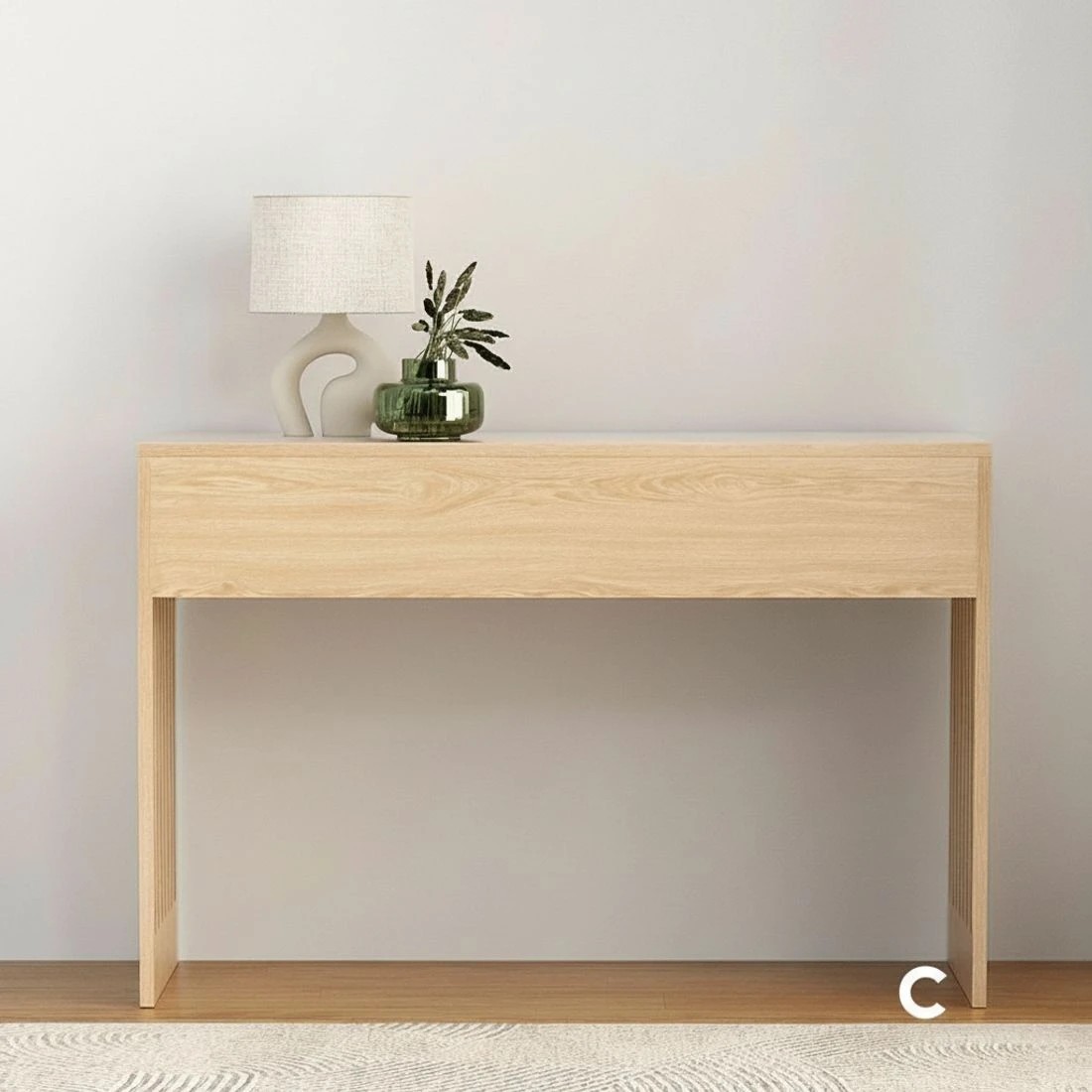 7 Artiss Console Table Hallway Fluted 120CM - Brown, 7 of 8