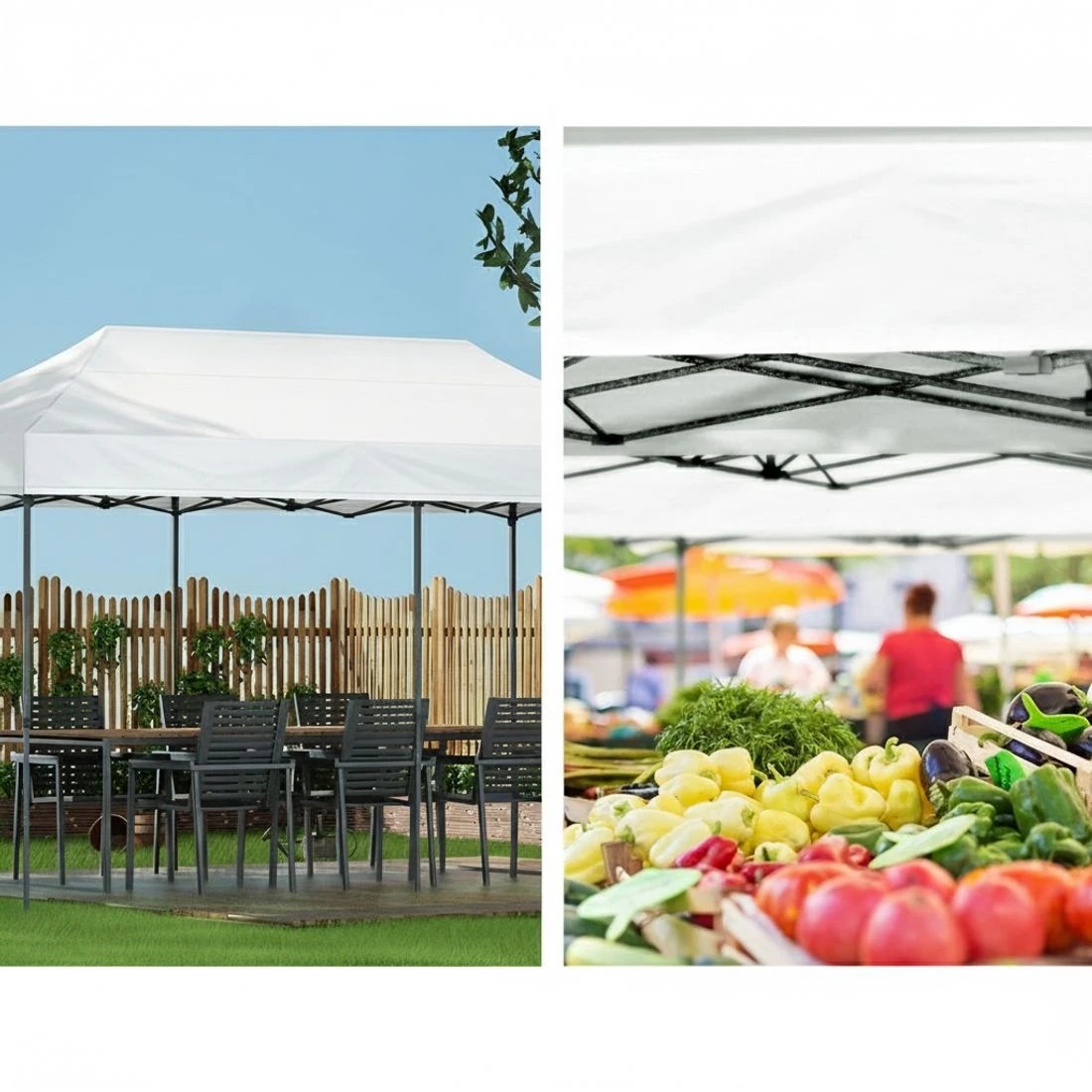 4 Instahut Gazebo Pop Up Marquee 3x6m Folding Tent Wedding Outdoor Camping Canopy Gazebos Shade - White, 4 of 8
