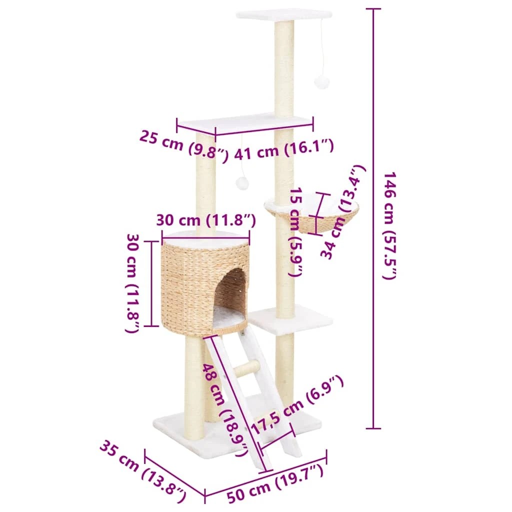 7 Vidaxl Cat Tree Natural Wood Cat Tree - Brown, 7 of 7