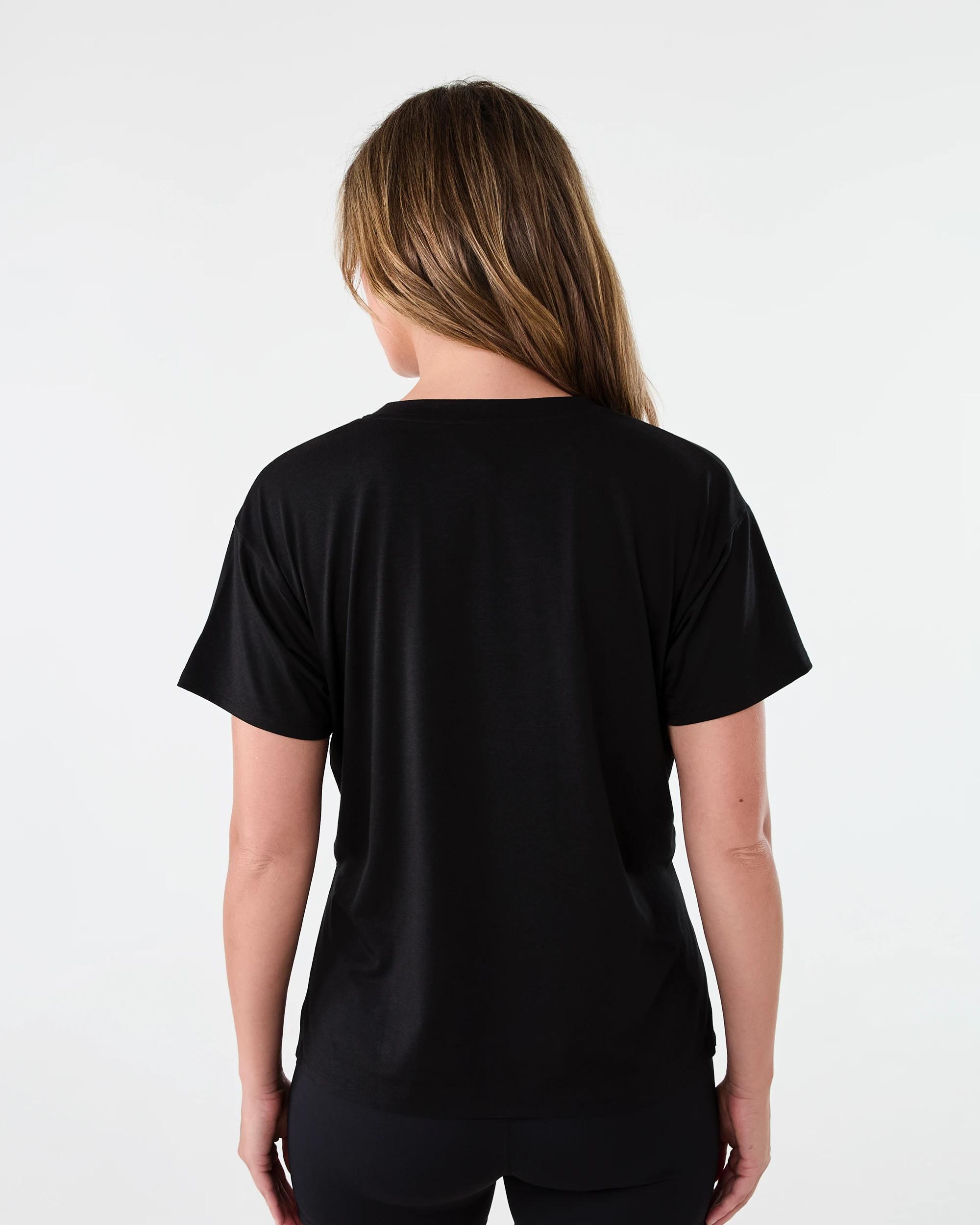 3 Active Womens Split Hem Yoga T-shirt Black, 3 of 6