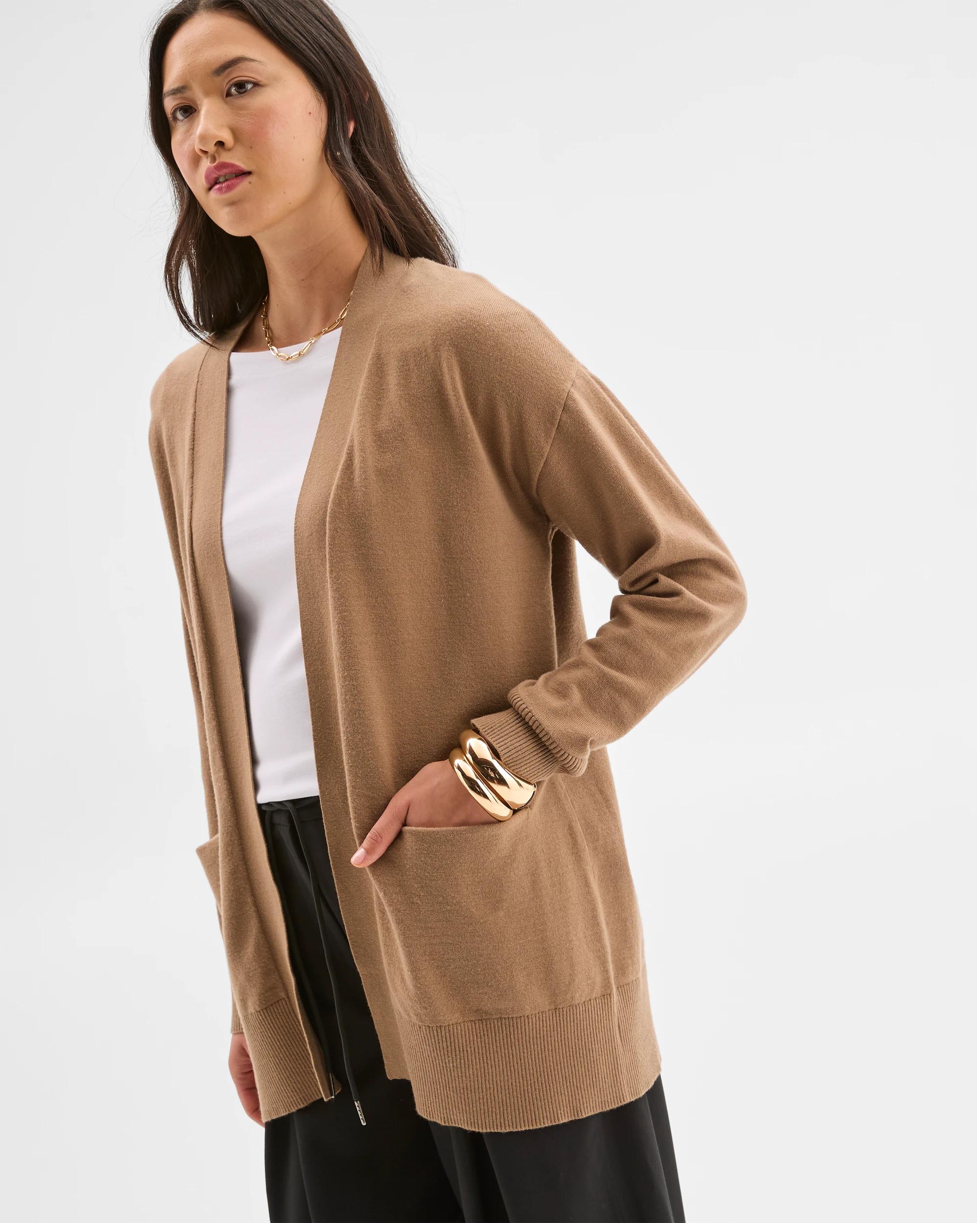 5 Preview Long Sleeve Edge To Edge Cardigan WARM SEPIA, 5 of 8