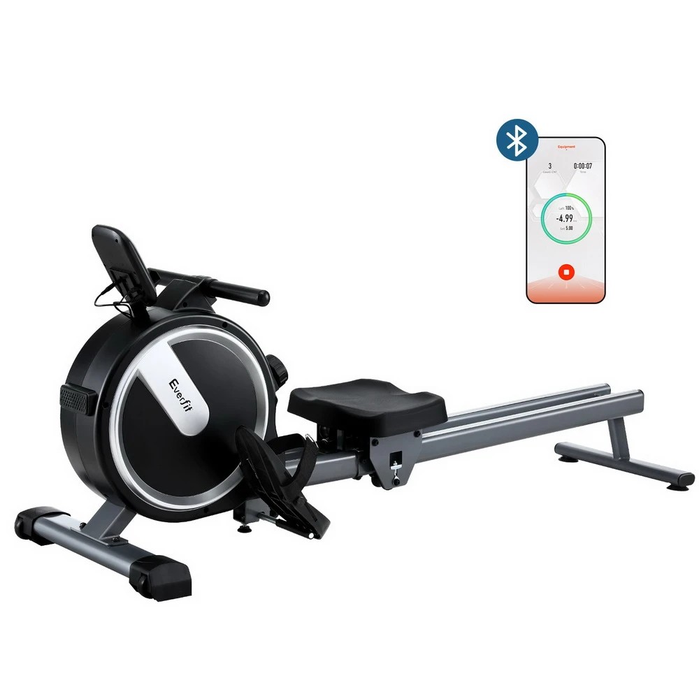 1 Everfit 16 Level Magnetic Rowing Machine for Home with App Connect - Black, 1 of 6
