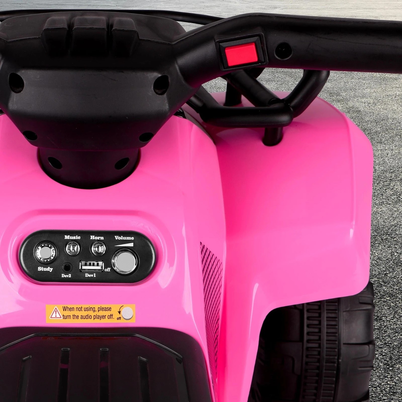 10 Alfordson Kids Ride On Car Electric ATV Toy 25W Motor W/ USB MP3 LED Lights - Pink, 10 of 10