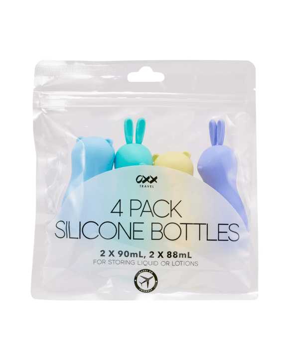 OXX Travel 4 Pack Silicone Bottles