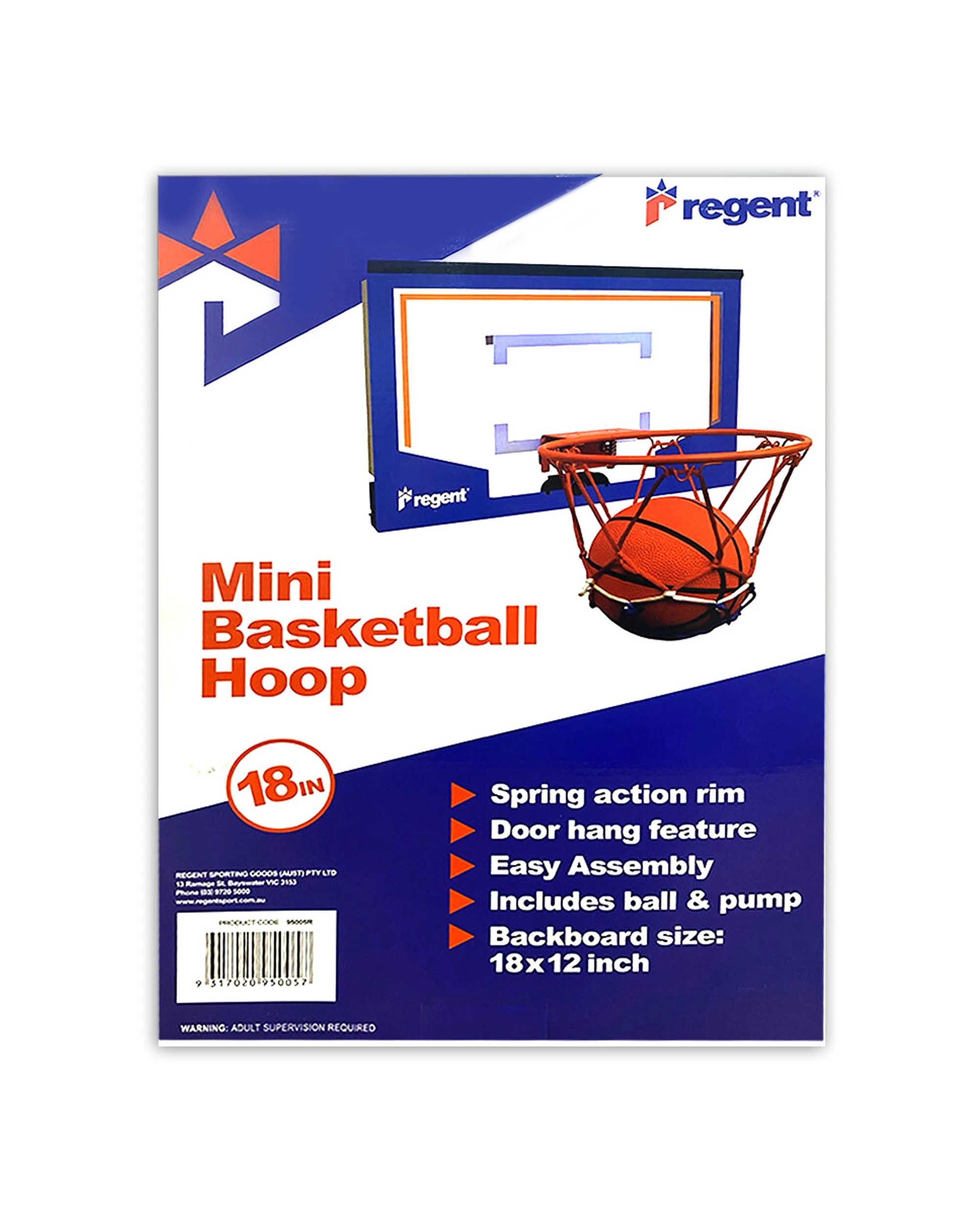 2 Regent Door Mounted Basketball Hoop With Ball Pump 18 Inch - Multi, 2 of 2