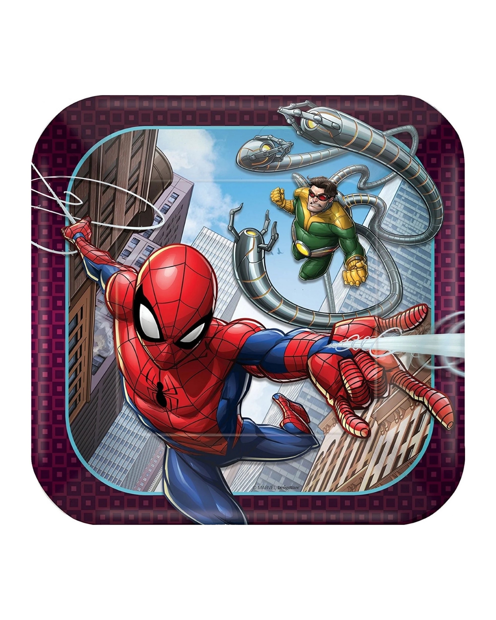 1 Amscan Spiderman Webbed Wonder Small Paper Plates Pack of 8, 1 of 1