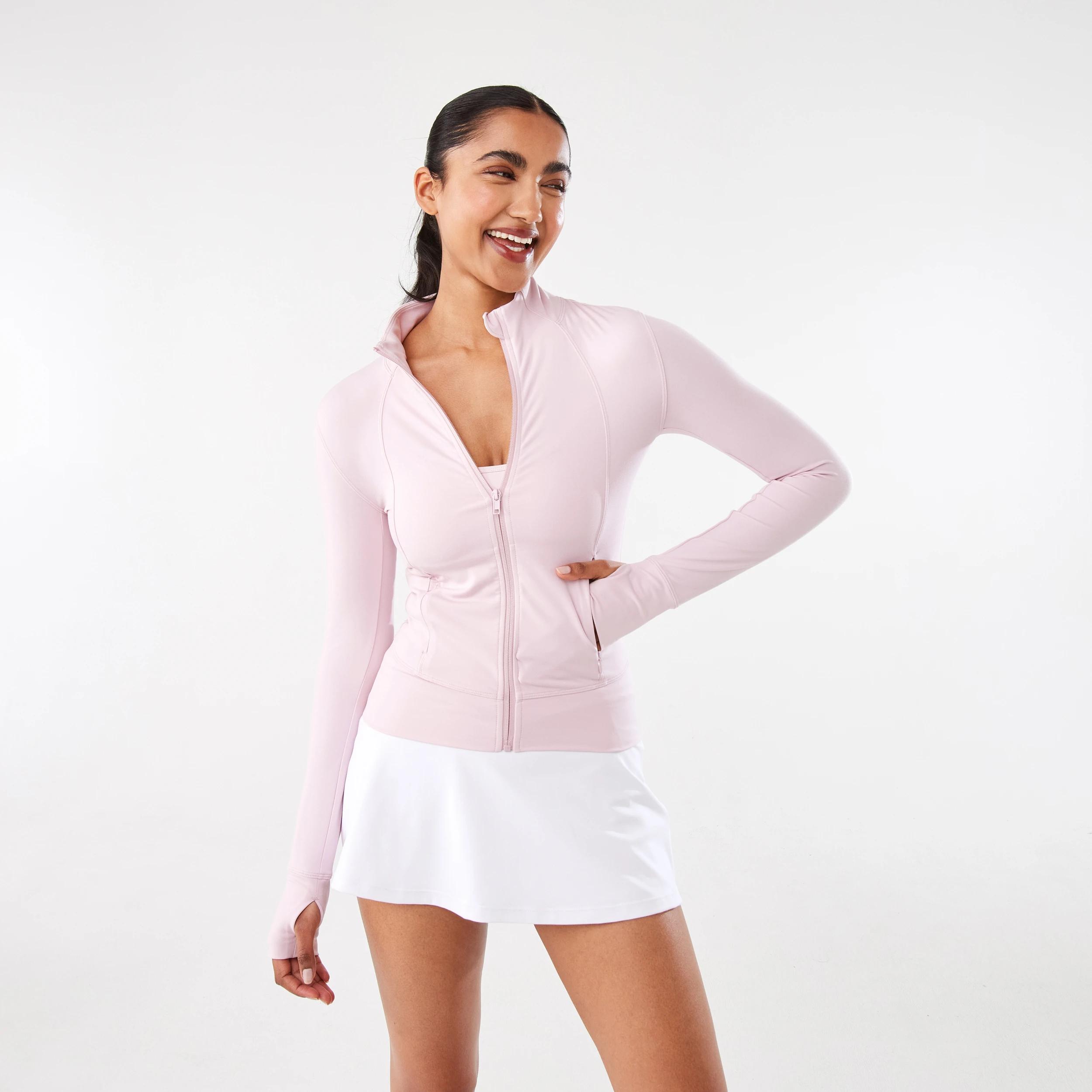 7 Active Womens Long Sleeve Ultrasoft Jacket AURA PINK, 7 of 7