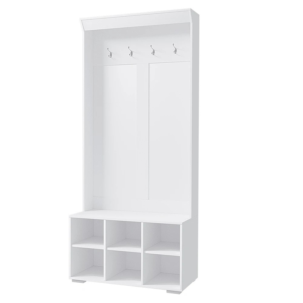 1 Artiss Shoe Rack Cabinet Hall Tree Coat Rack 180CM - White, 1 of 5