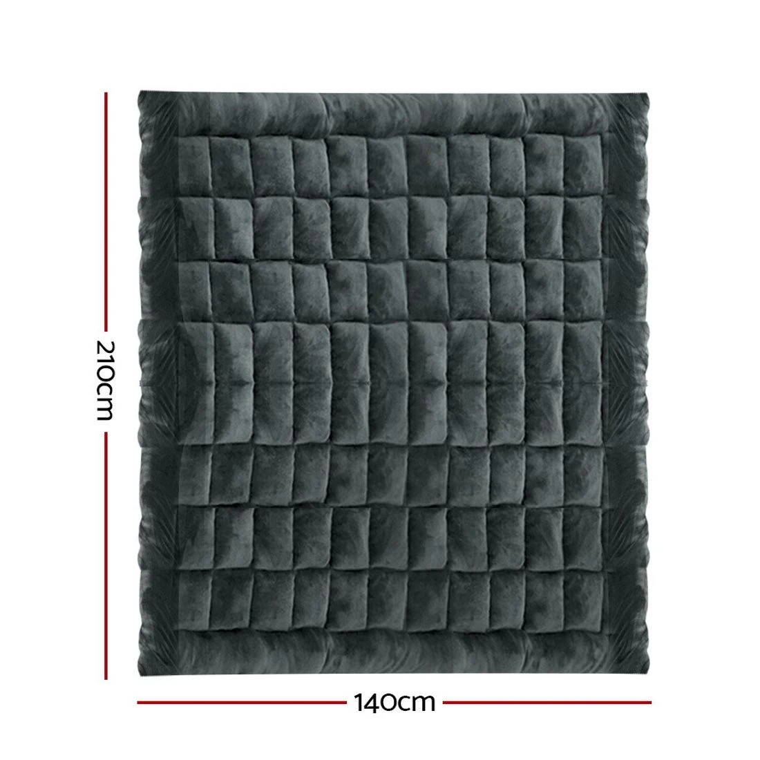 8 Giselle Bedding Faux Mink Quilt Charcoal Single - Single Bed - Charcoal, 8 of 8