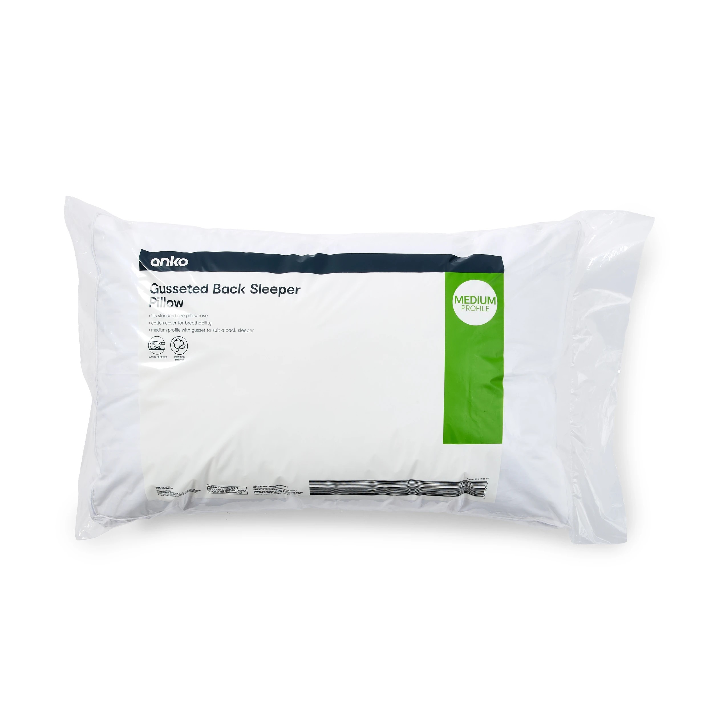 1 Gusseted Back Sleeper Pillow - Medium Profile, White, 1 of 4