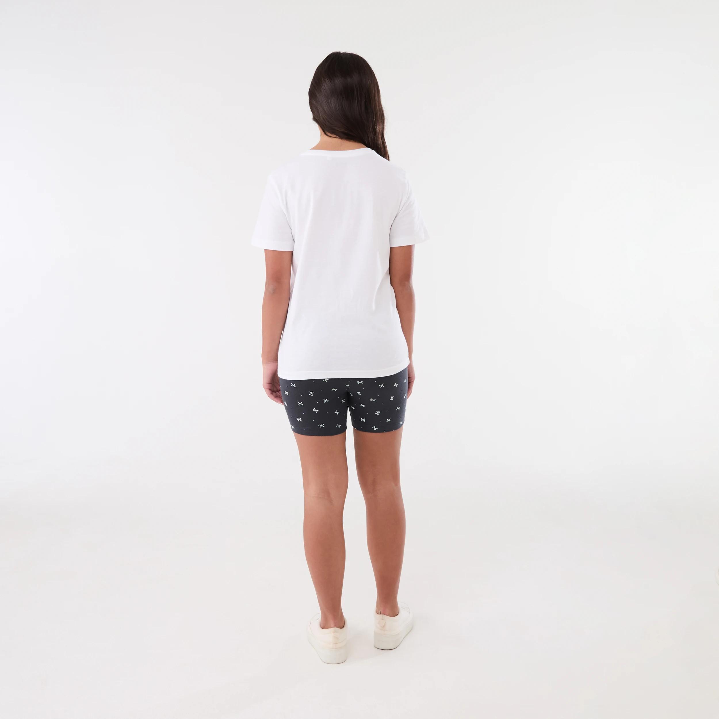 5 Printed Bike Shorts GREY DITSY BOWS, 5 of 5