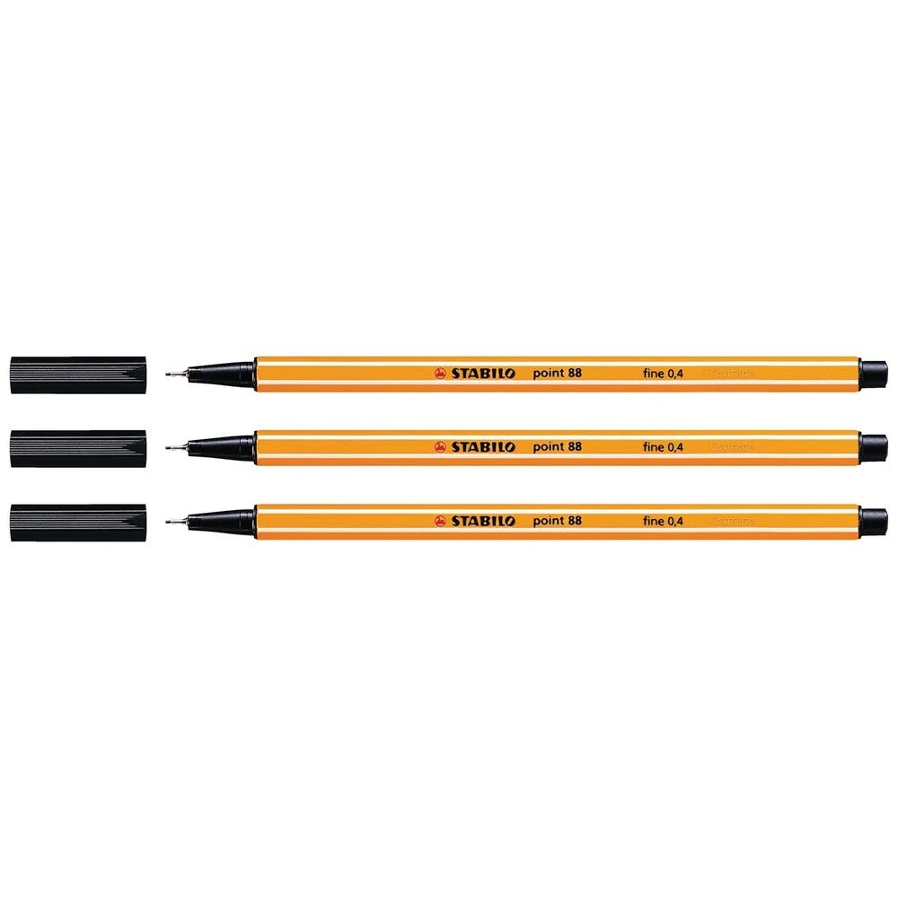 2 Stabilo Point 88 Fineliners 0.4mm Black 3 Pack, 2 of 2