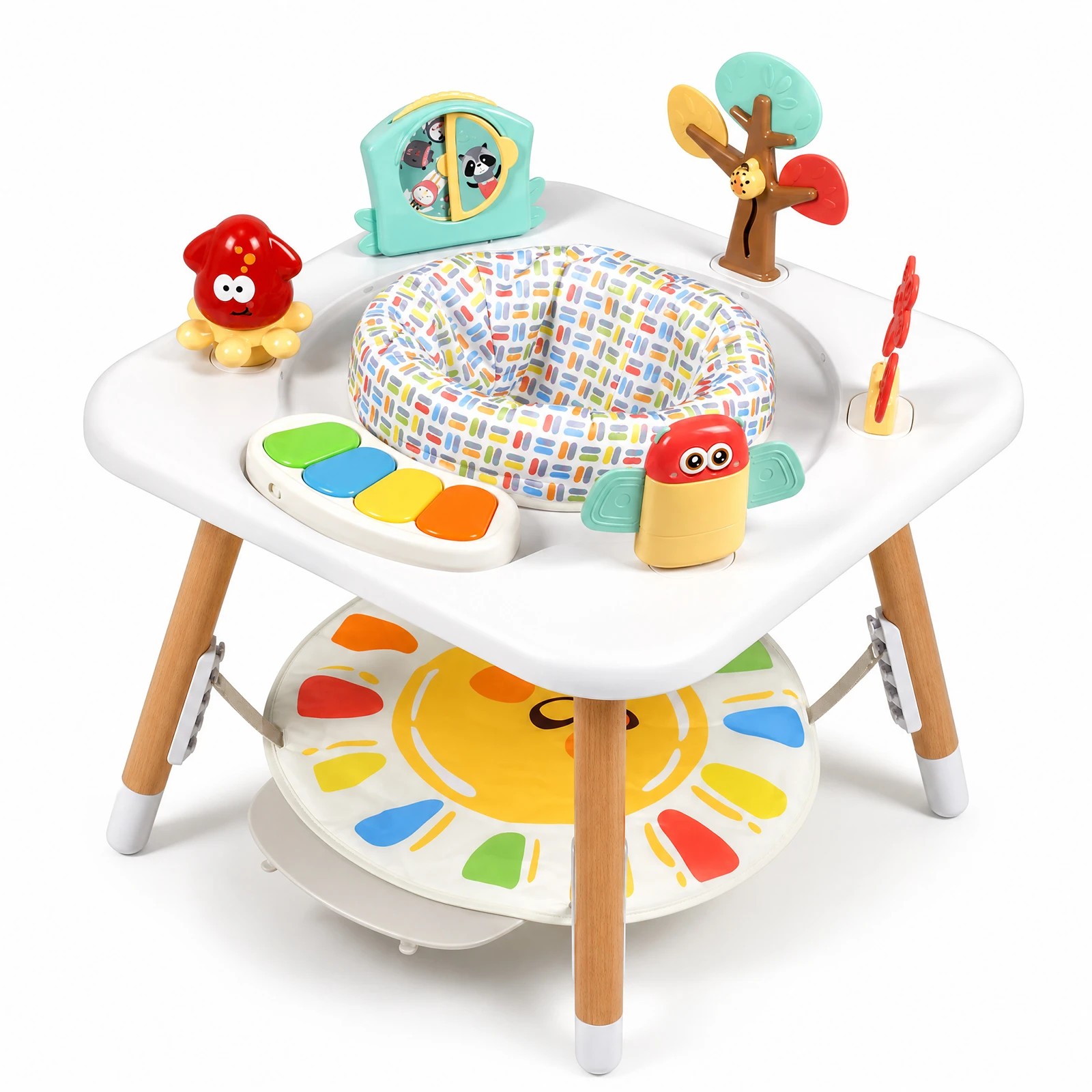 1 Advwin Baby Activity Center Baby Jumper Height Adjustable Sensory Toys  Learning Table - White, 1 of 7